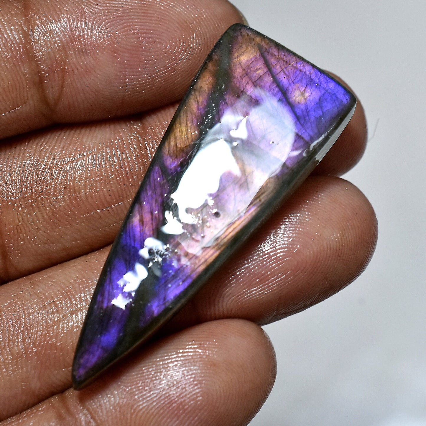 Rainbow Multi Purple Fire Labradorite Cabochon – Unique Iridescent Gemstone for Jewelry