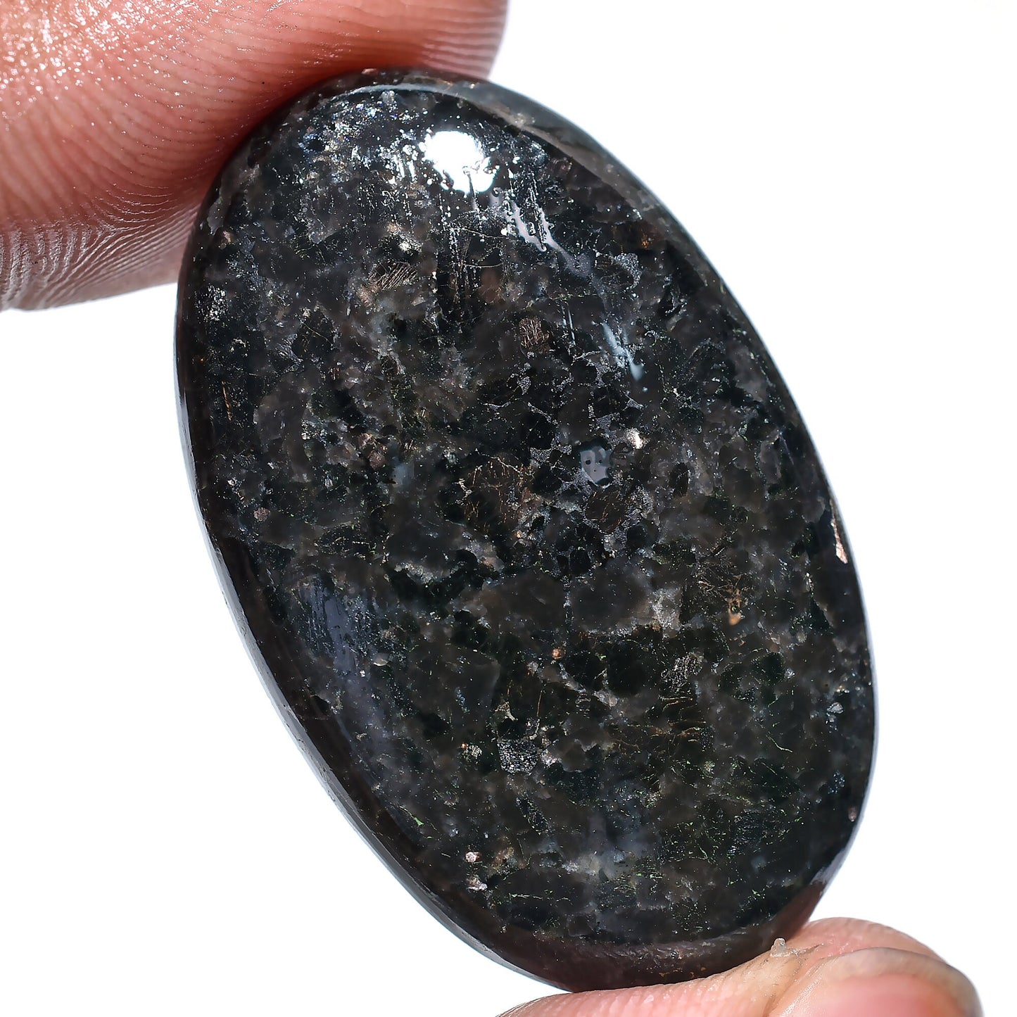 Top-Quality Nuummite Crystal Cabochon Lot - Golden Flashing Genuine Nuummite Stone