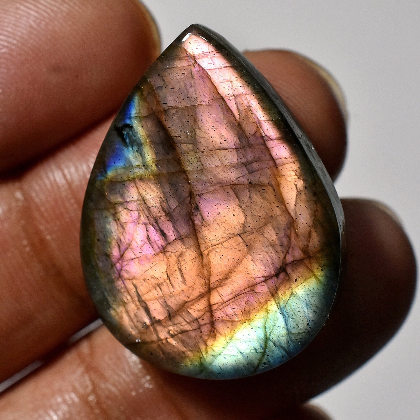 Rare Purple Fire Labradorite Cabochon – Mixed Shape Labradorite Gemstone for Pendant Making