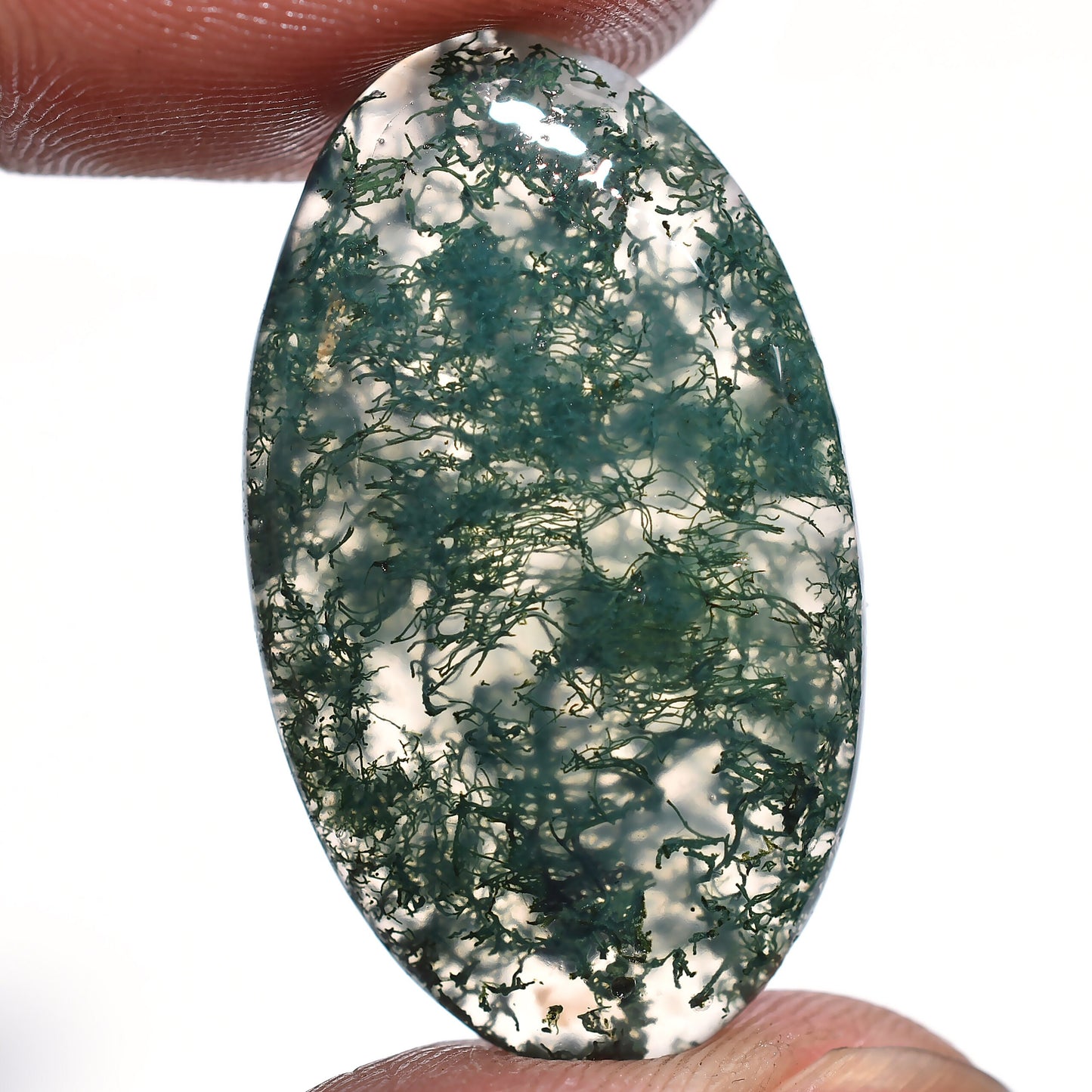 Natural Moss Agate Cabochon - Wholesale Oval & Pear Shaped Gemstones