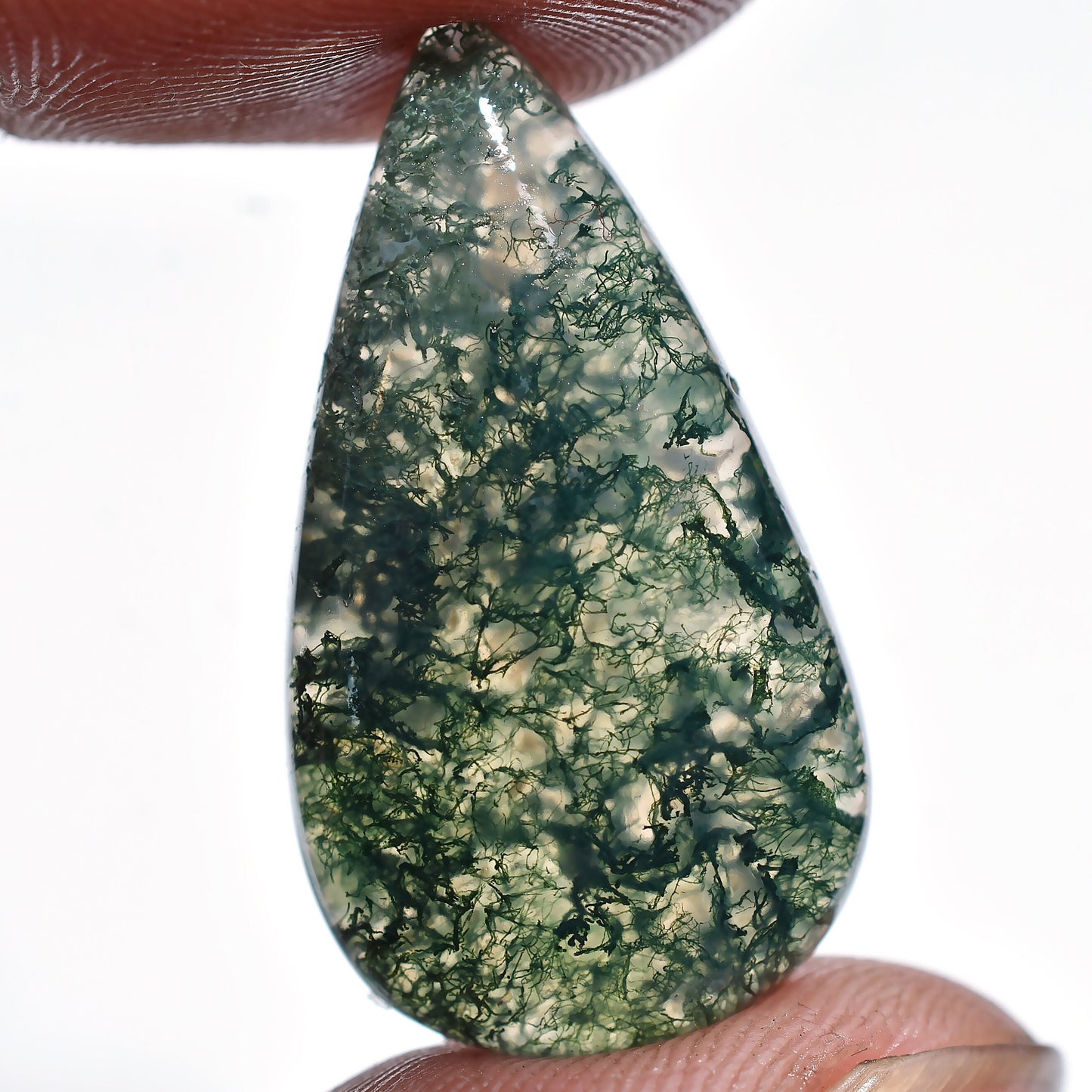 Natural Moss Agate Cabochon - Wholesale Oval & Pear Shaped Gemstones