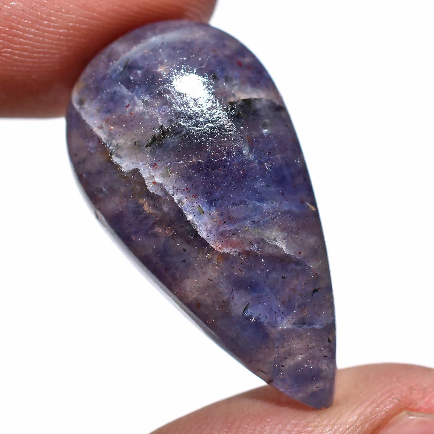 Blue Iolite Cabochon - Mixed Shape Pendant Gemstone for Jewelry Making Gift for Her