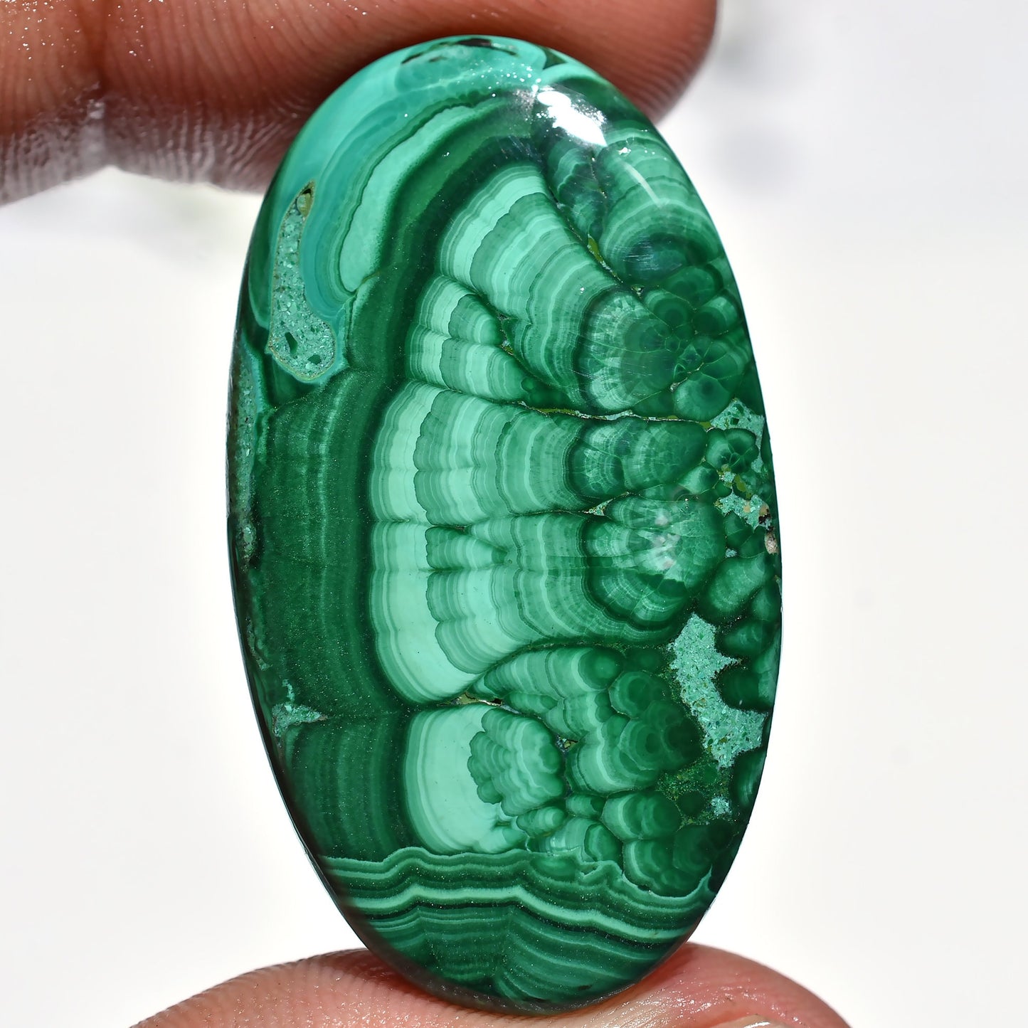 Natural Malachite Gemstone – Flat Back Malachite Cabochon Loose Stone