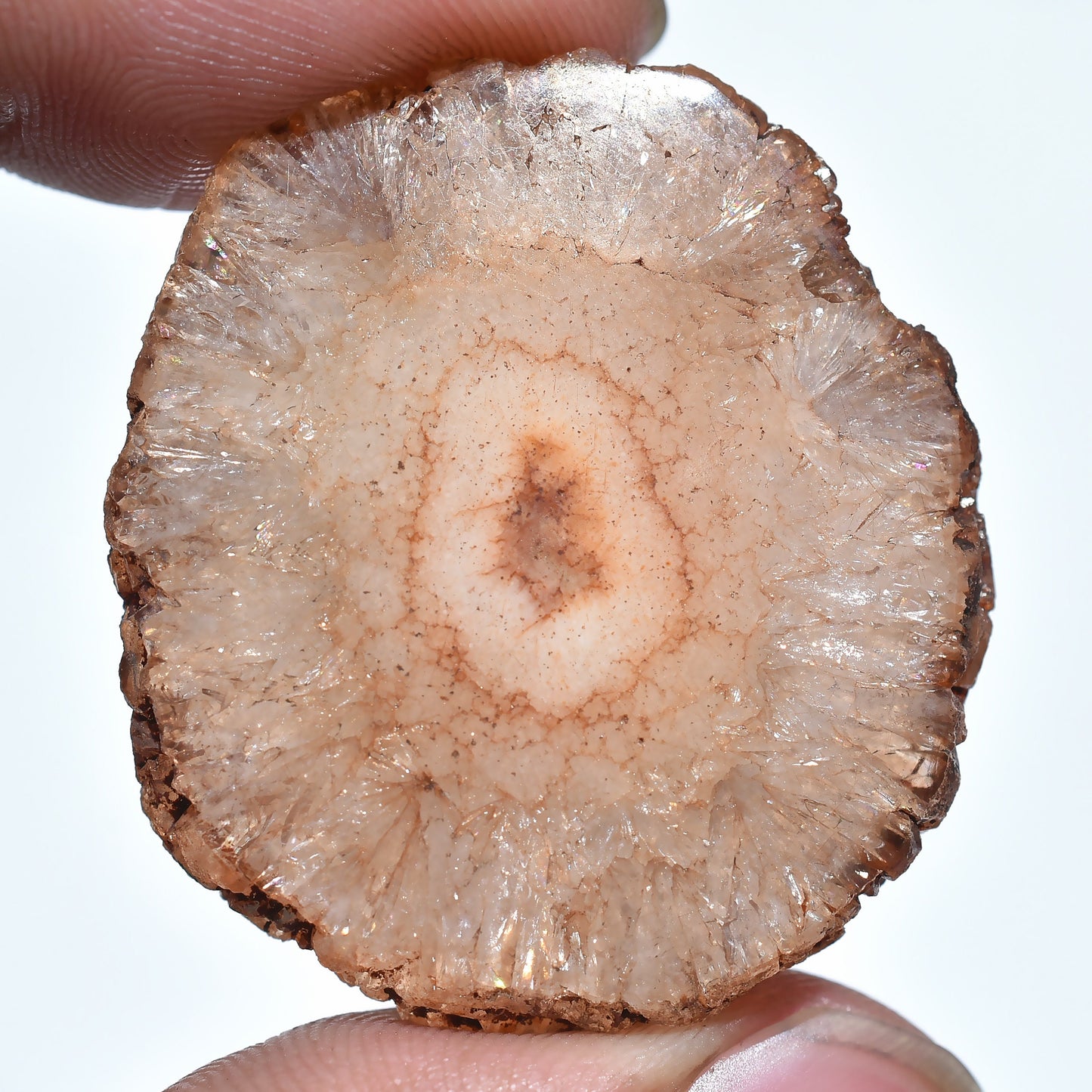 Unique Solar Quartz Cabochon – Fancy Shaped Brown Druzy Agate Gemstone for Jewelry