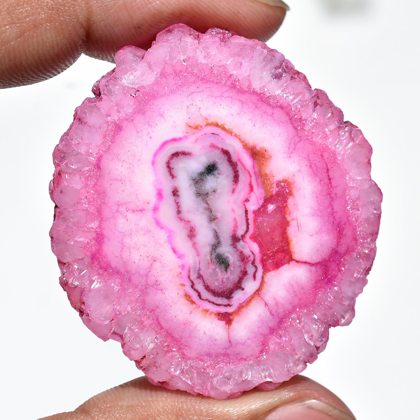 Wonderful Solar Quartz Cabochon – Pink Stalactite Slice for DIY Jewelry & Wholesale