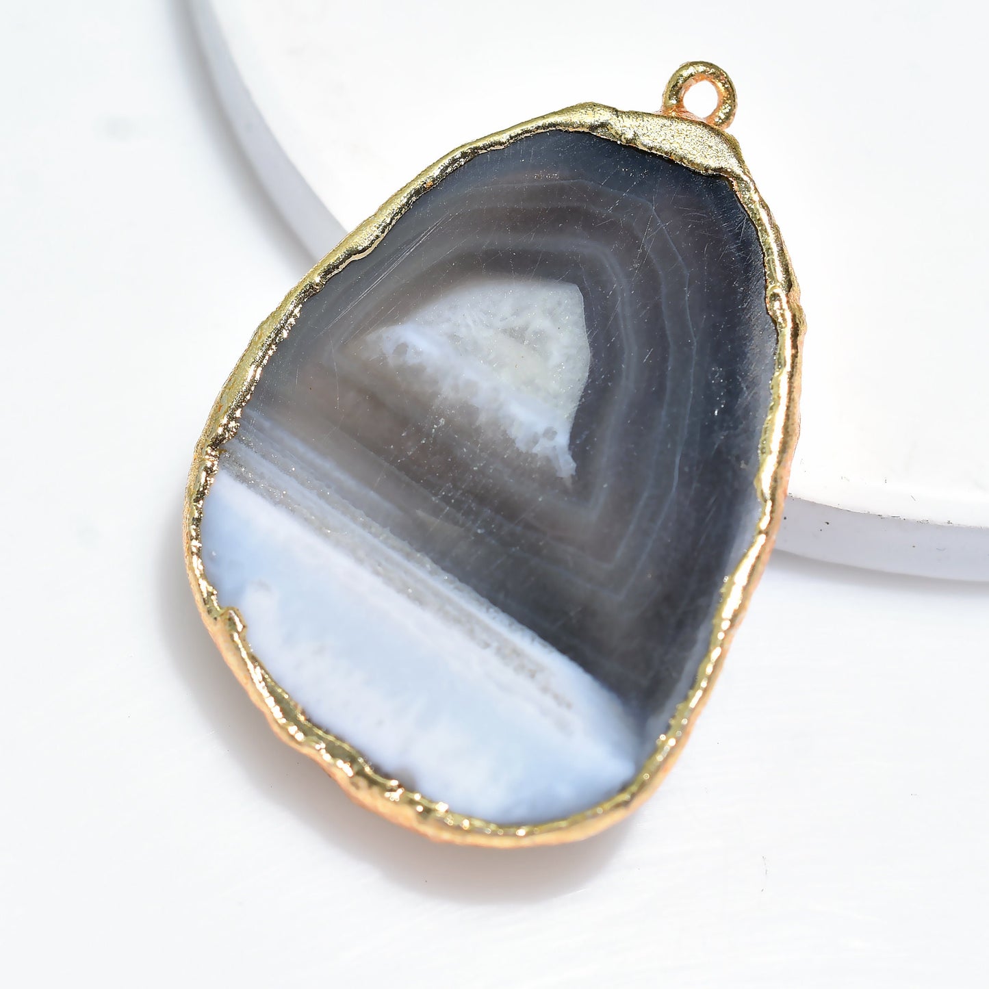 Natural Druzy Solar Quartz Pendant – Fancy Window Geode Bali Pendant for Women