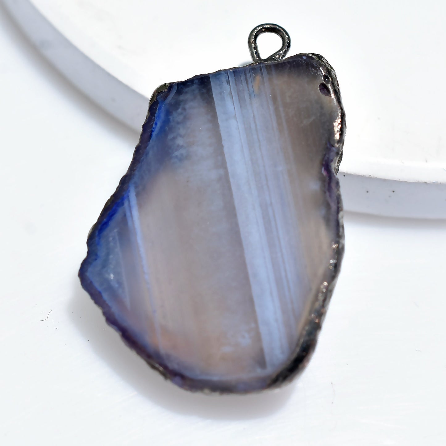 Charming Purple Druzy Slice Pendant – Fancy Pink Solar Quartz Bali Pendant for Women