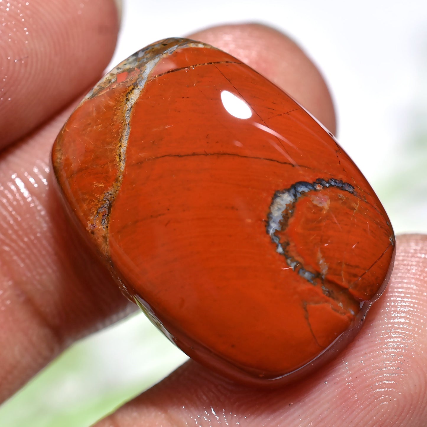 Natural Red Jasper Pear Shaped Cabochon - Loose Gemstone for Pendant Making