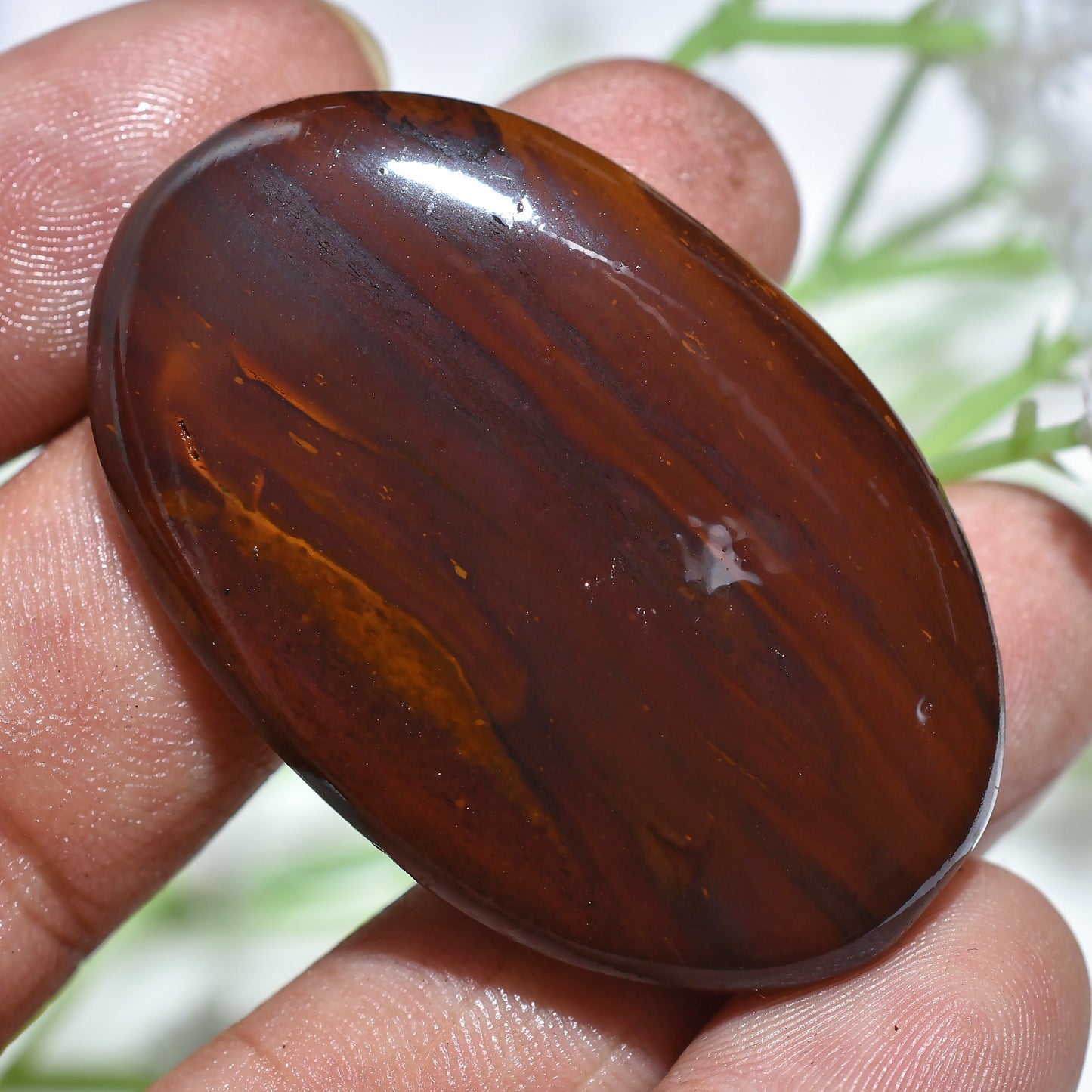 Brown Iron Tiger Eye Palm Stone - Smooth Mixed Shape Tiger Eye Pocket Stone for Custom Jewelry