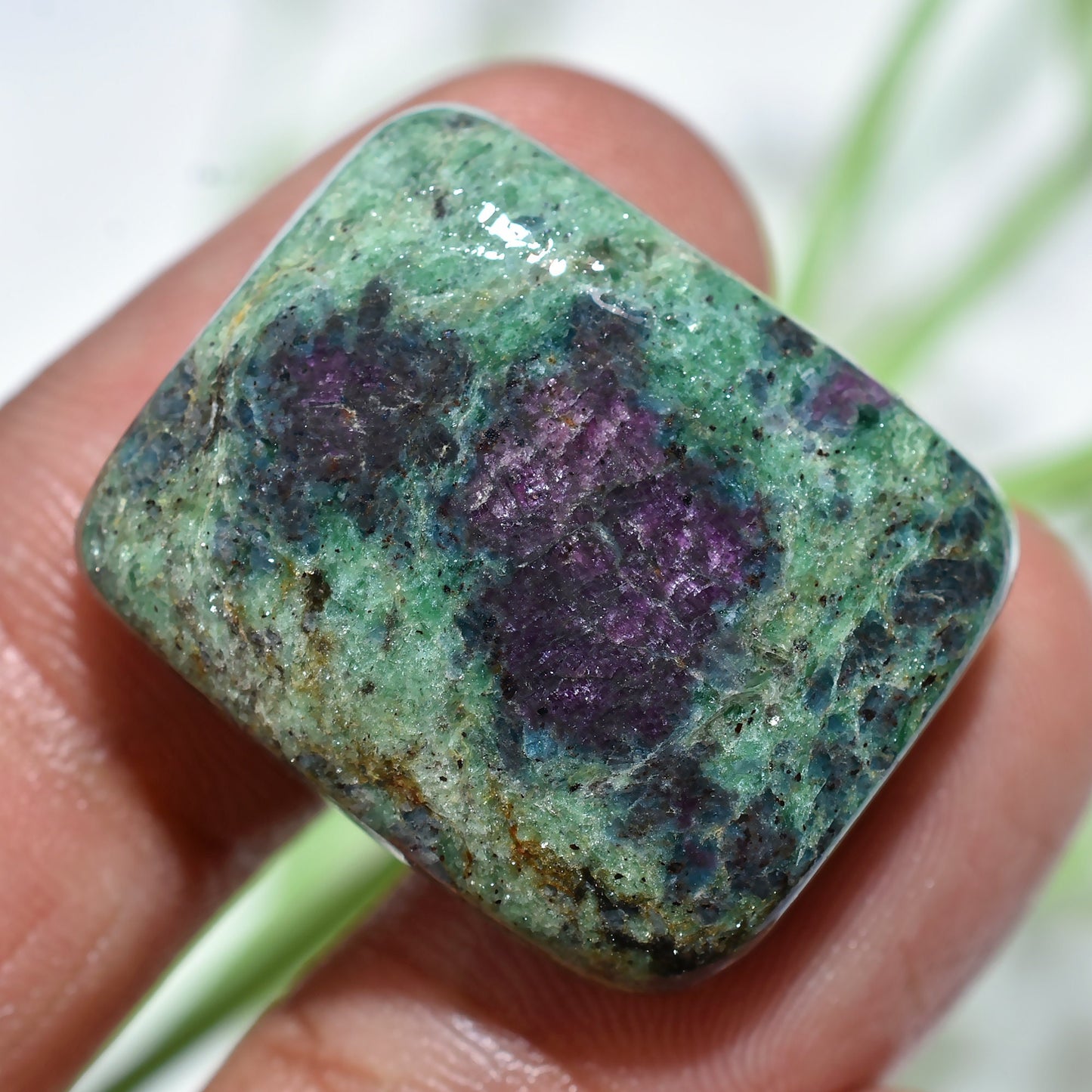 Natural Ruby Fuchsite Cabochon - Wholesale Polished Smooth Flat Back Loose Gemstone For Pendant Jewellery