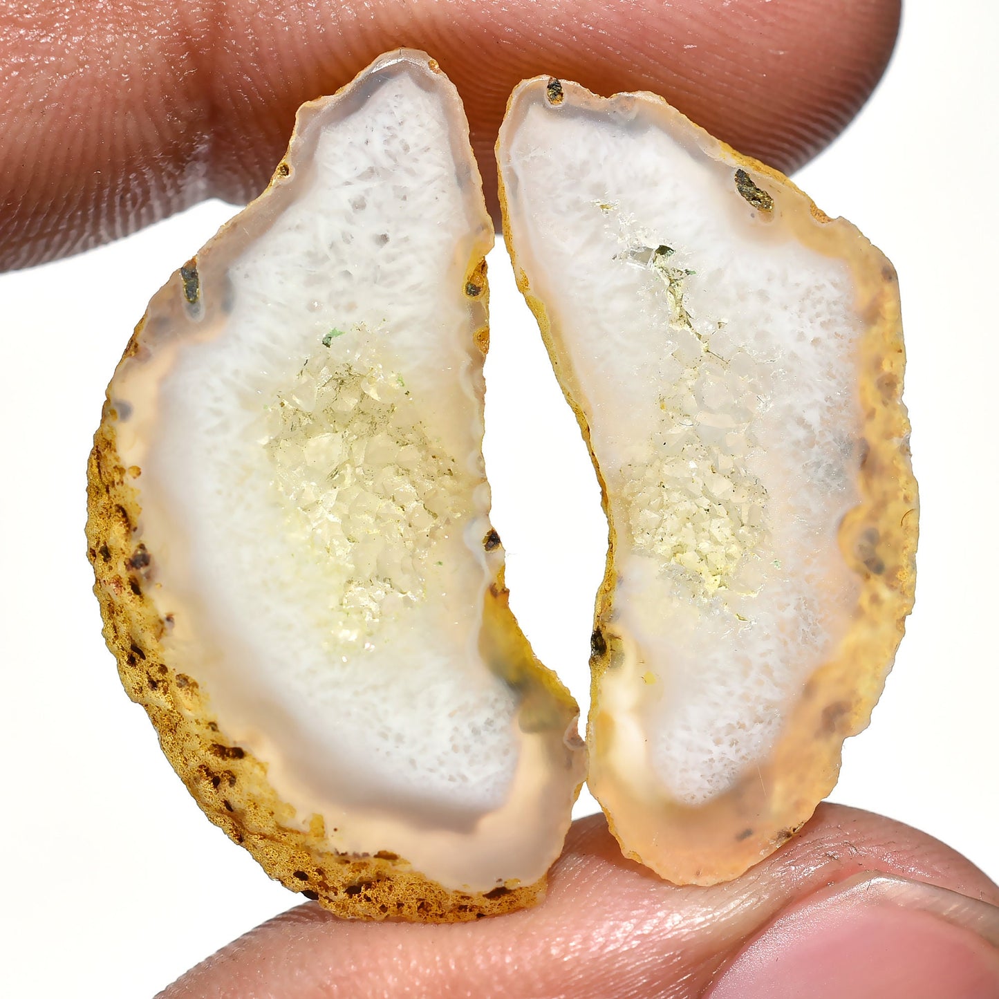 Yellow Solar Window Druzy Pair Fancy Shape Handmade Solar Quartz for Earrings