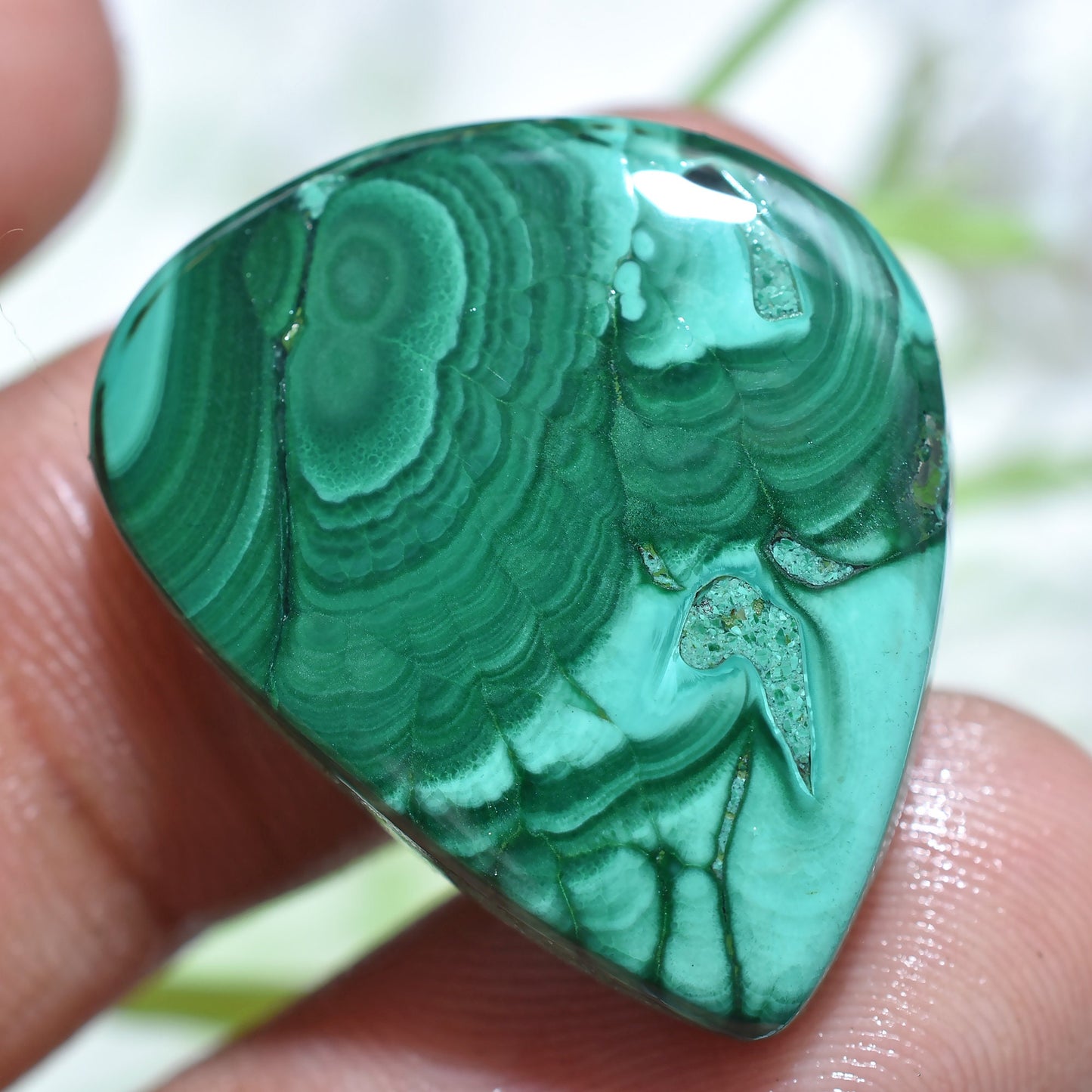 Top Quality Malachite Pear Shape Gemstone- Loose Stone for Jewelry Making