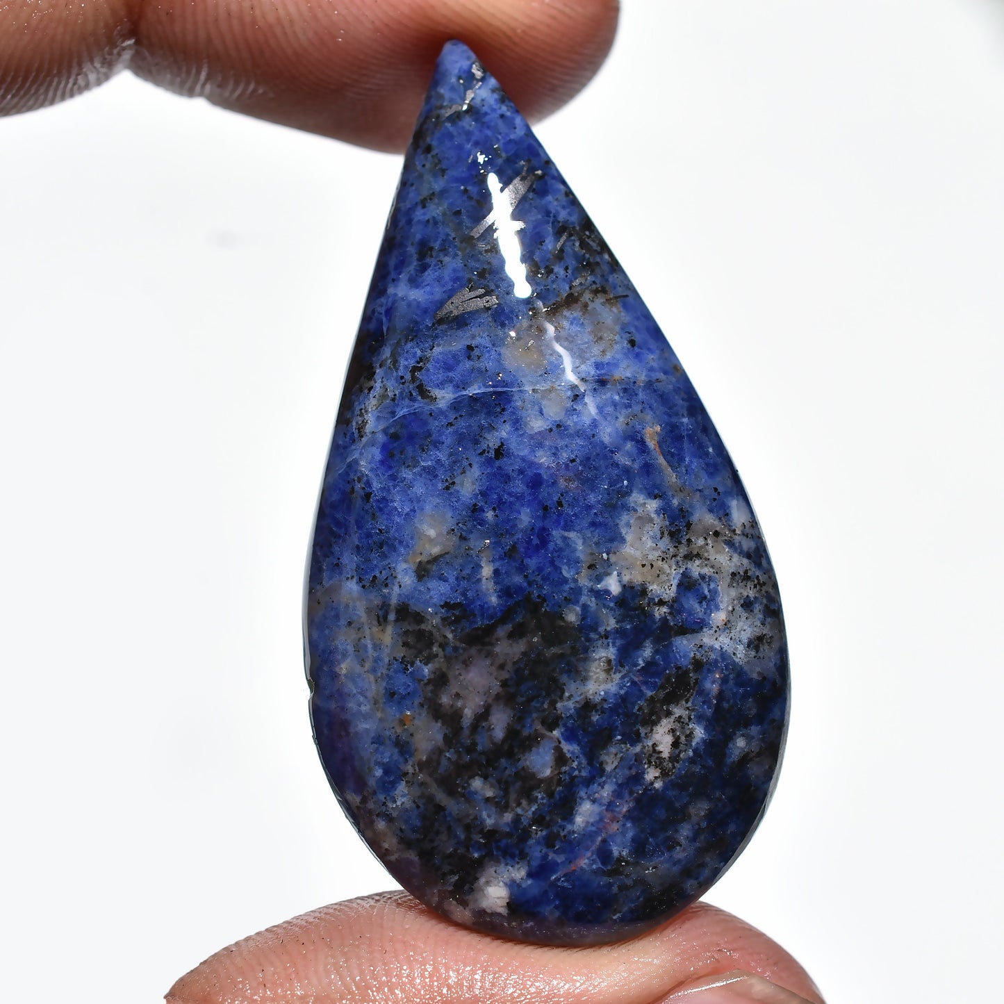 Elegant Pear-Shaped Blue Sodalite Crystal – Natural Gemstone for Jewelry Designs