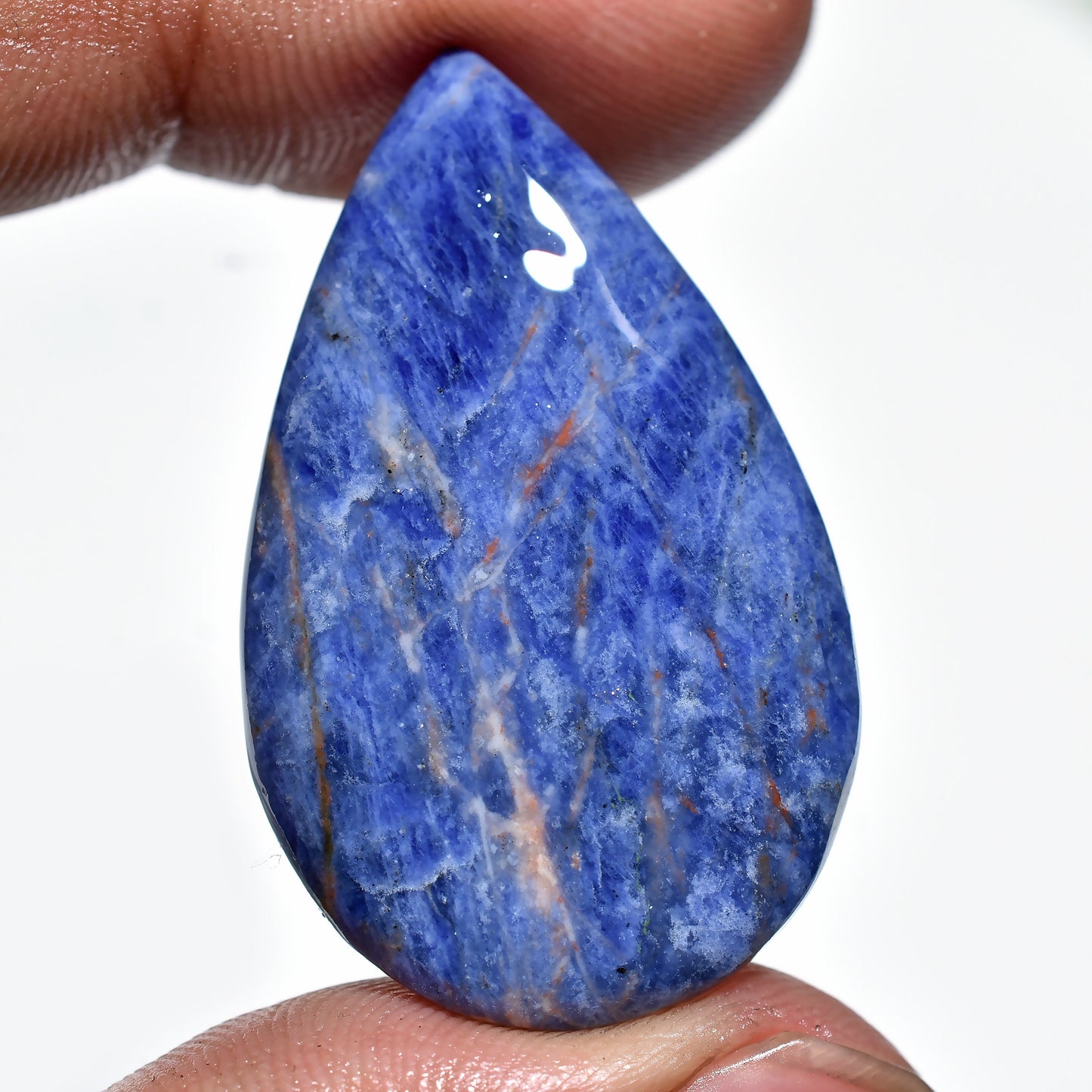 Calming Blue Sodalite Crystal – Pear-Shaped Natural Gemstone for Custom Jewelry