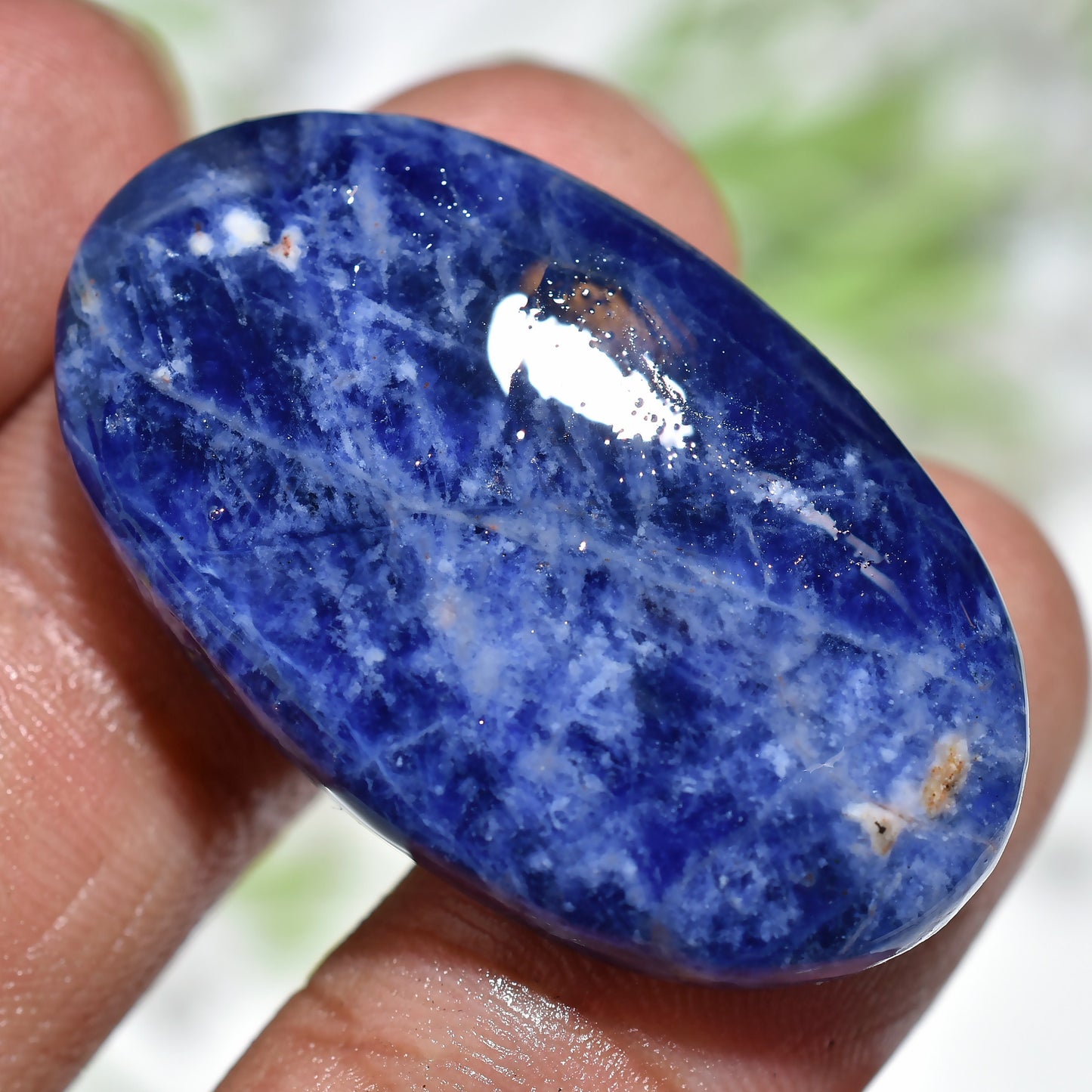 Oval Blue Sodalite Cabochon – Smooth Polished Gemstone for Jewelry Crafting