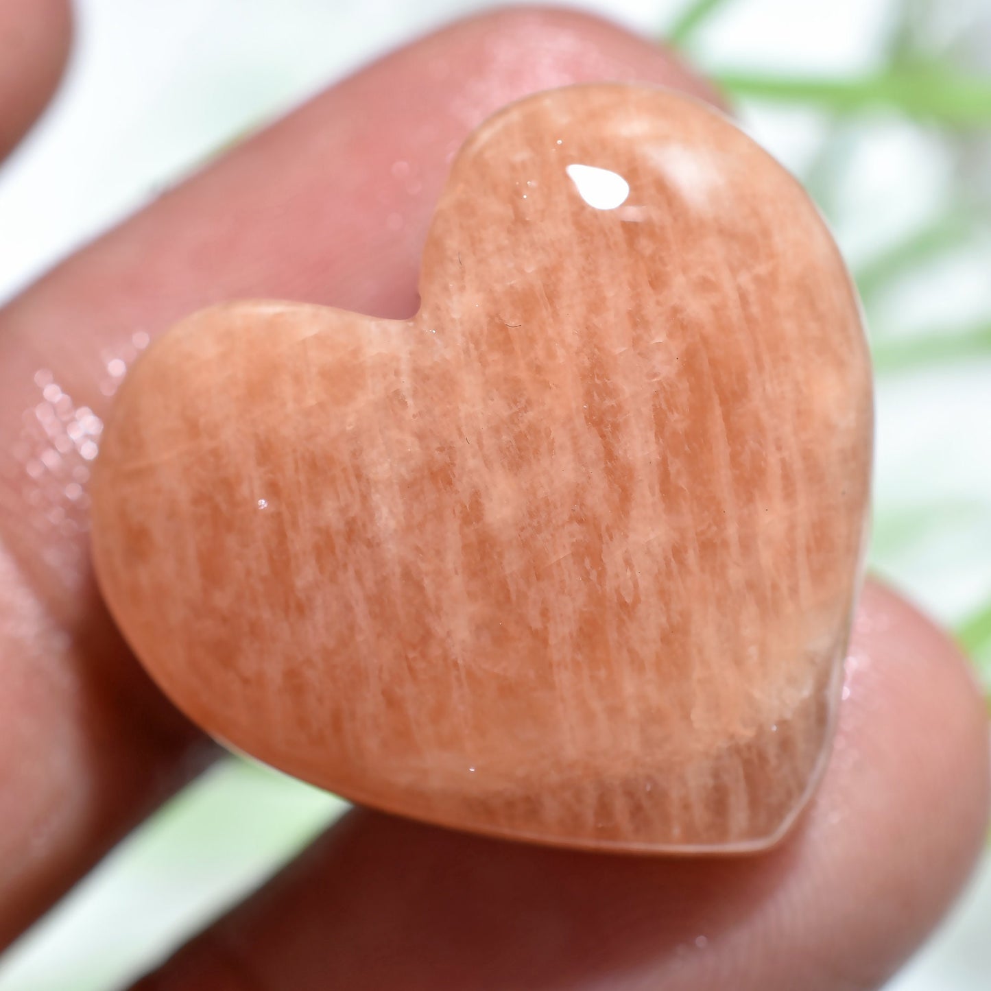 Natural Peach Amazonite Heart Shape Cabochon - Crystal Heart Gemstone For Pendant, Gift for Her