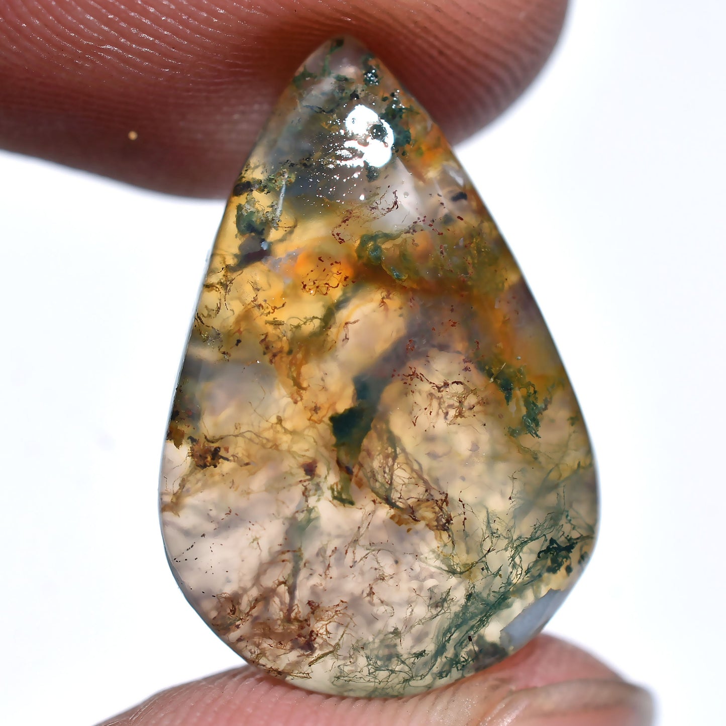 Rare Designer Moss Agate Stone – Scenic Moss Agate Cabochon, Loose Crystal for Jewelry Making
