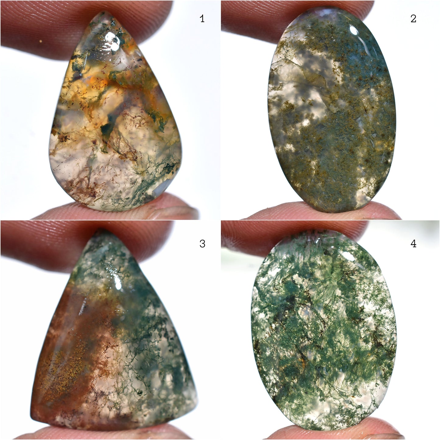 Rare Designer Moss Agate Stone – Scenic Moss Agate Cabochon, Loose Crystal for Jewelry Making