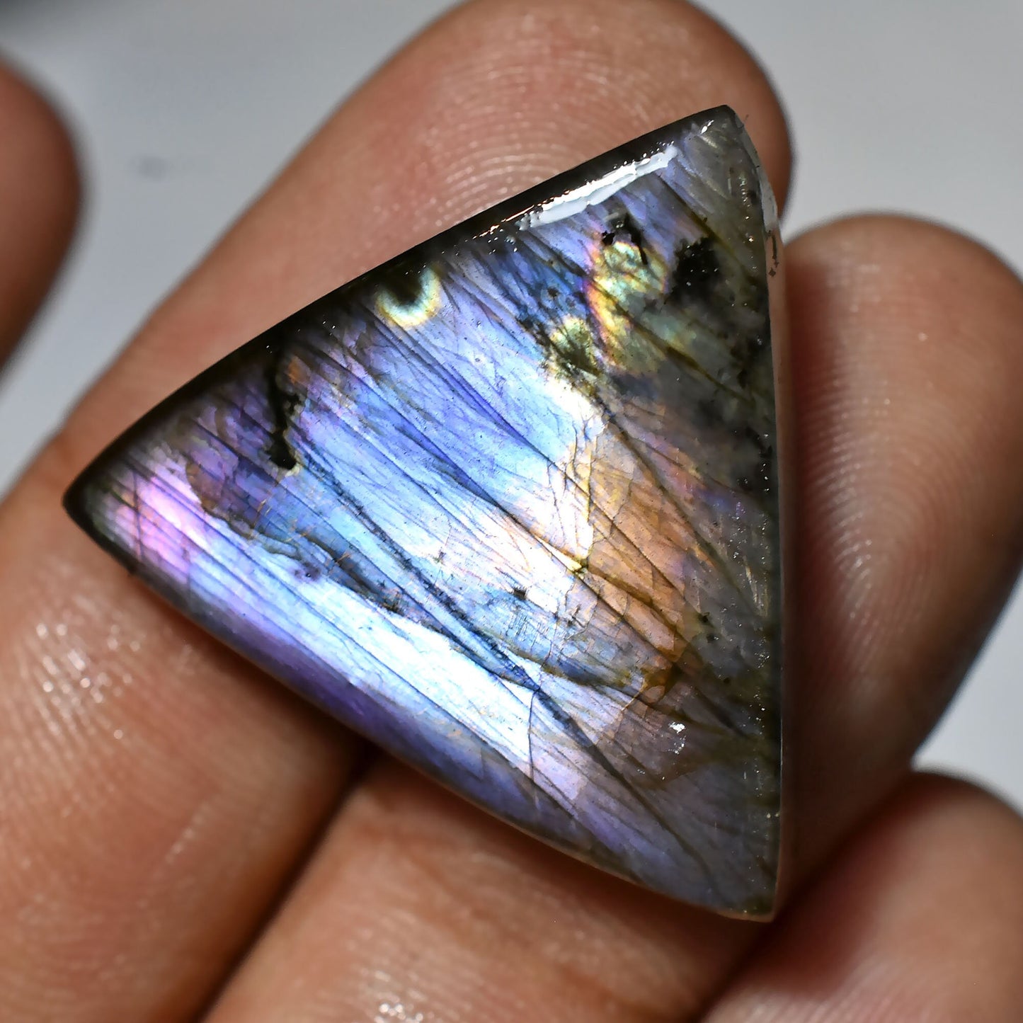Rainbow Fire Purple Labradorite Cabochon – Mixed Shape, Loose Gemstone Gift for Jewelry Making