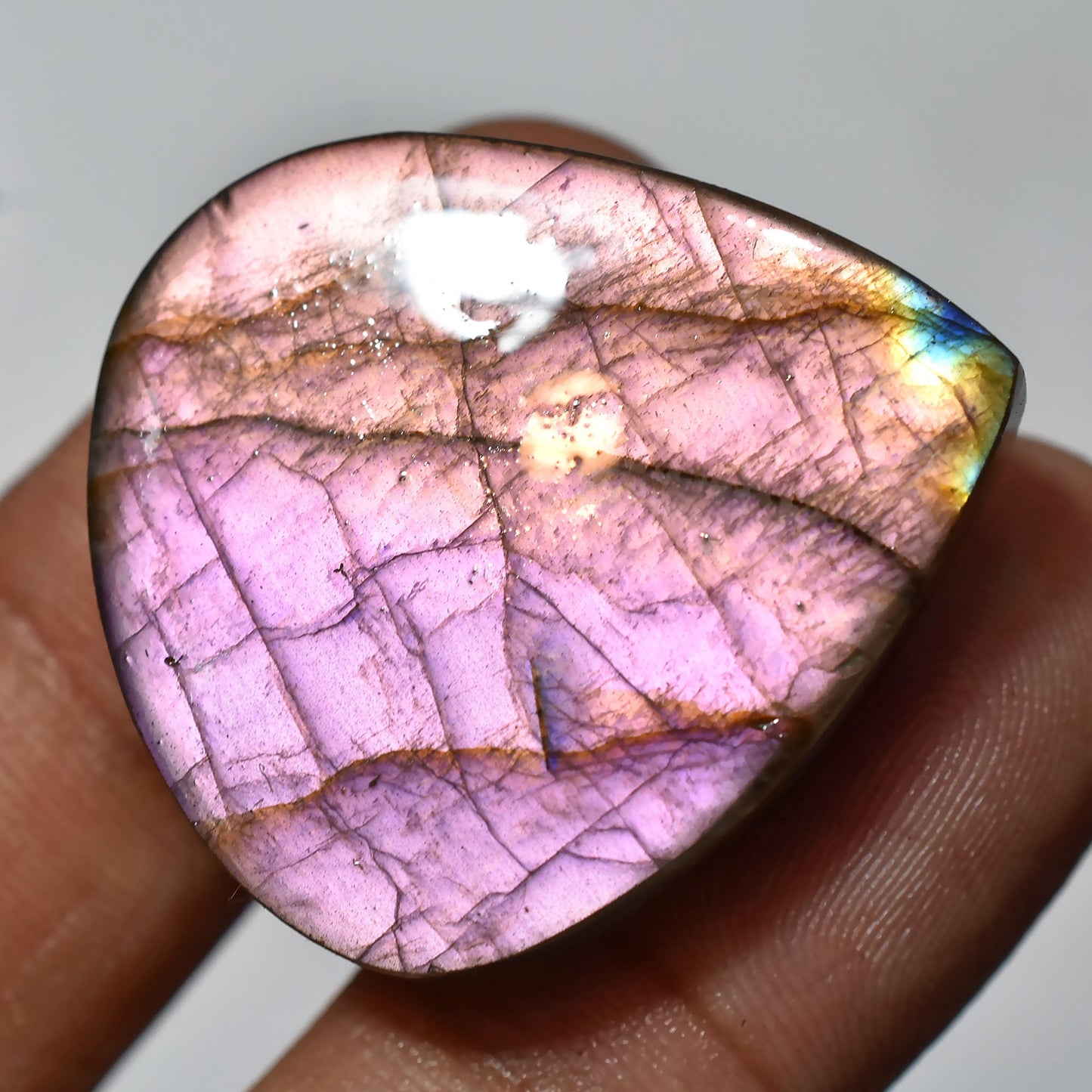 100% Natural Purple Fire Labradorite Cabochon – Round, Heart & Pear Shaped Smooth Stone