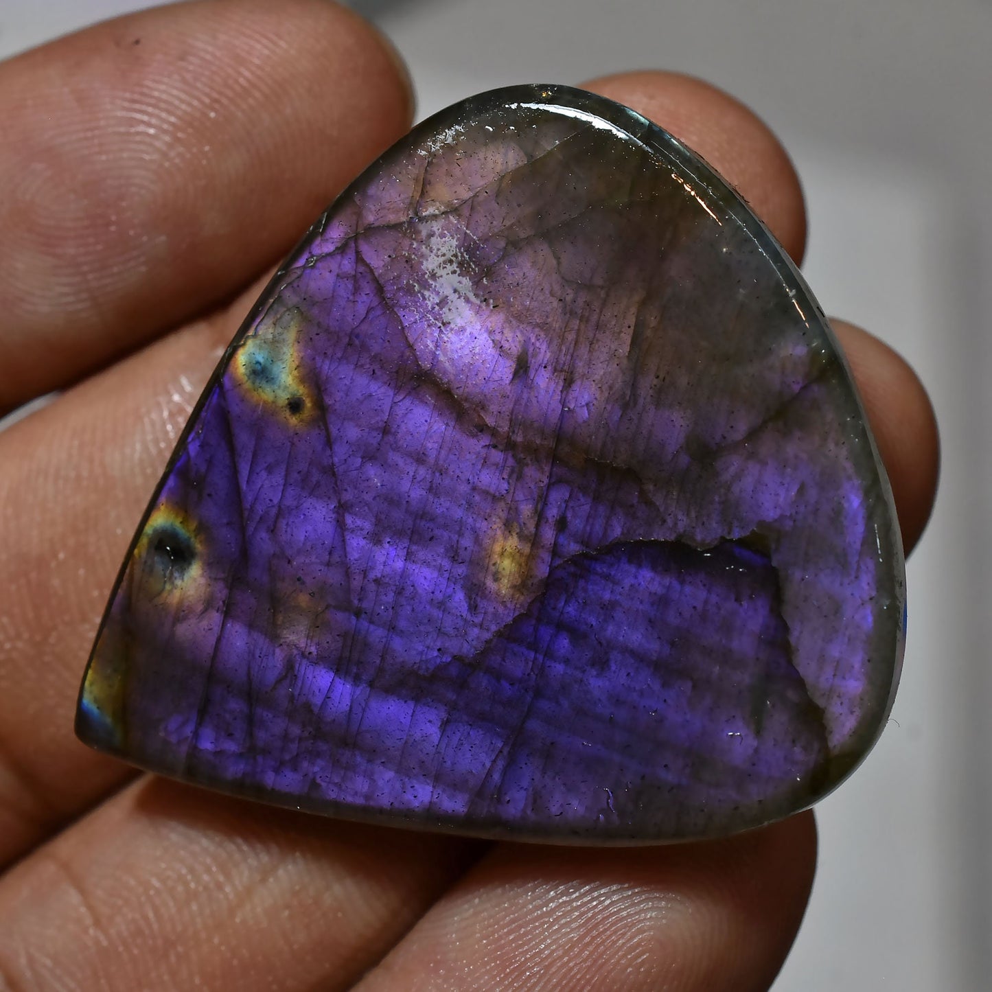Natural Labradorite Cabochon - Mixed Shaped Spectrolite Rainbow Fire, Purple Flash Labradorite, Smooth Crystal