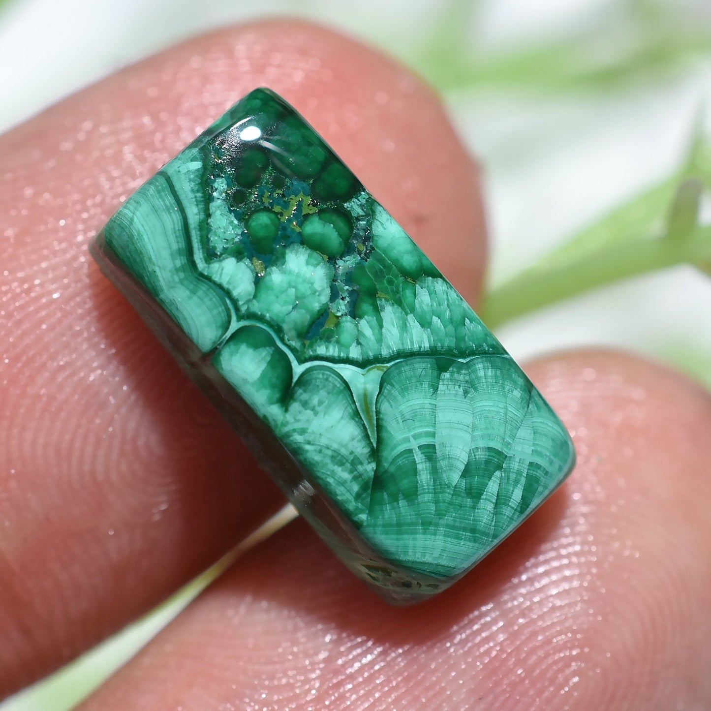 Natural Malachite Cabochons, Pear-Shaped Loose Gemstone for Jewelry Making