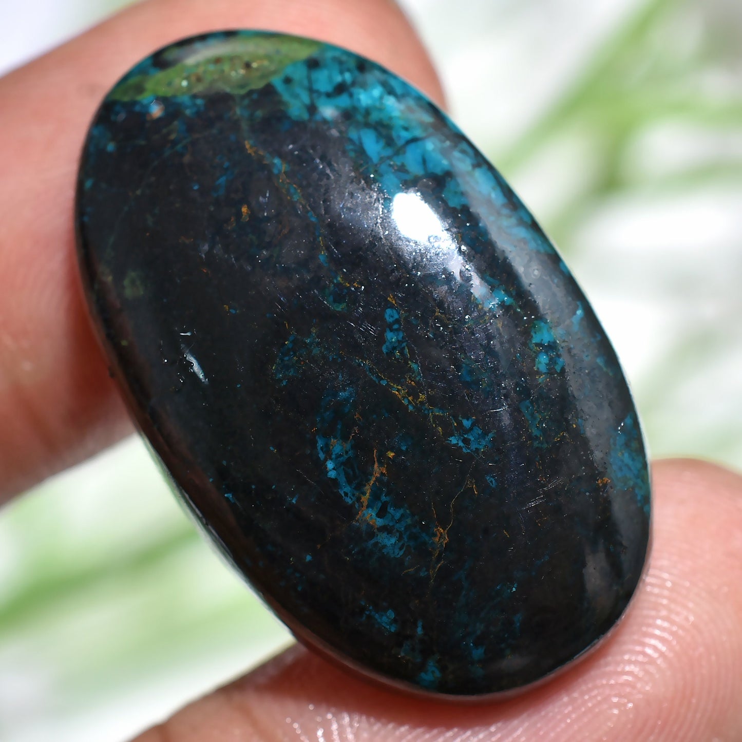 High-Quality Shattuckite with Azurite Gemstone - Oval & Pear Shaped Cabochon for Jewelry Making