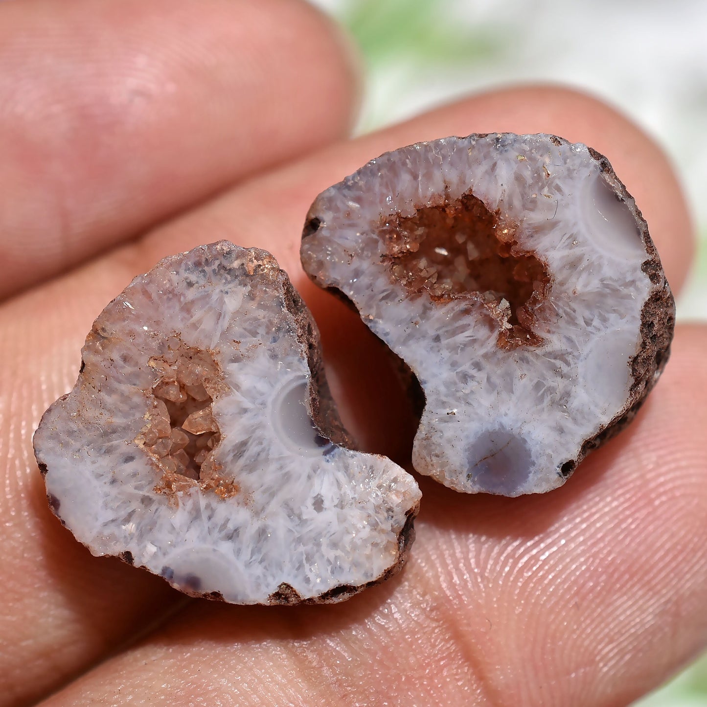 Antique Stone! Natural Brown Druzy Agate Geode Gemstone Pair DIY Earring Making