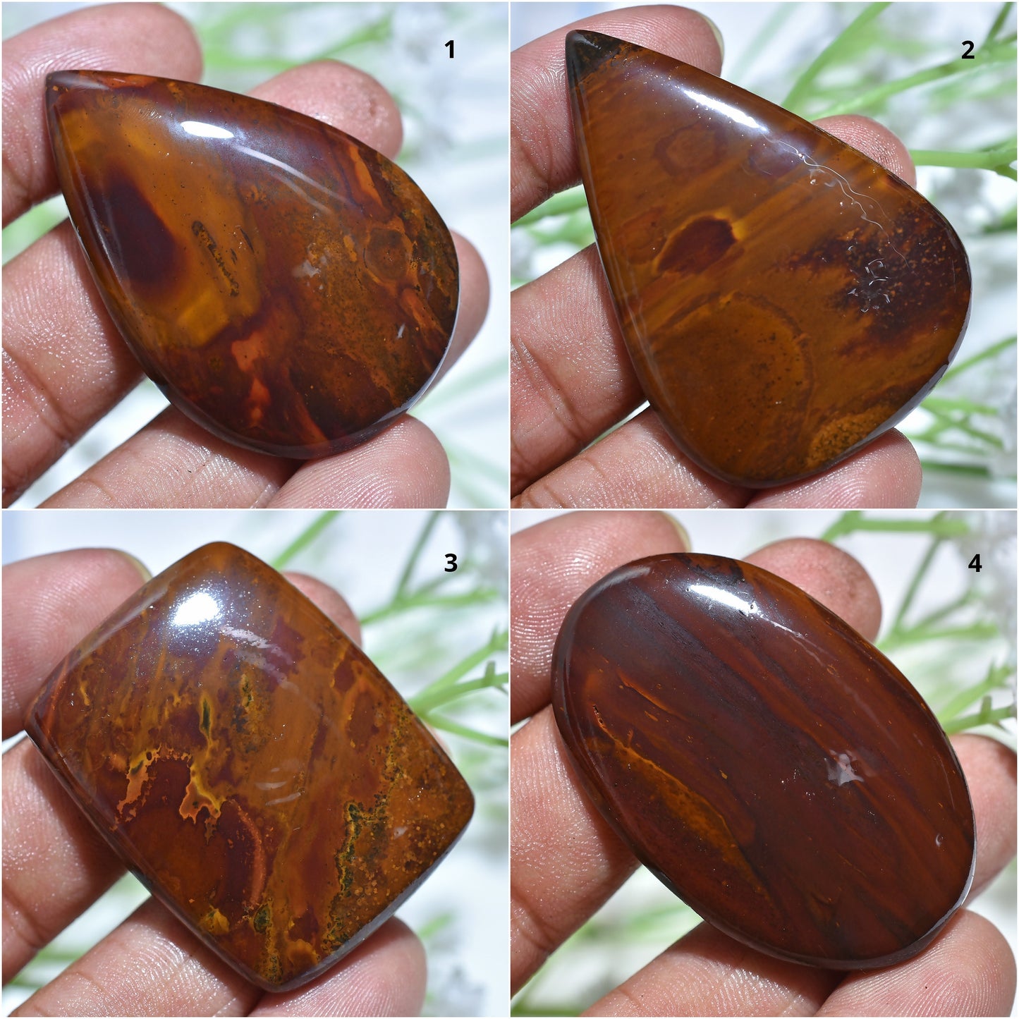 Brown Iron Tiger Eye Palm Stone - Smooth Mixed Shape Tiger Eye Pocket Stone for Custom Jewelry