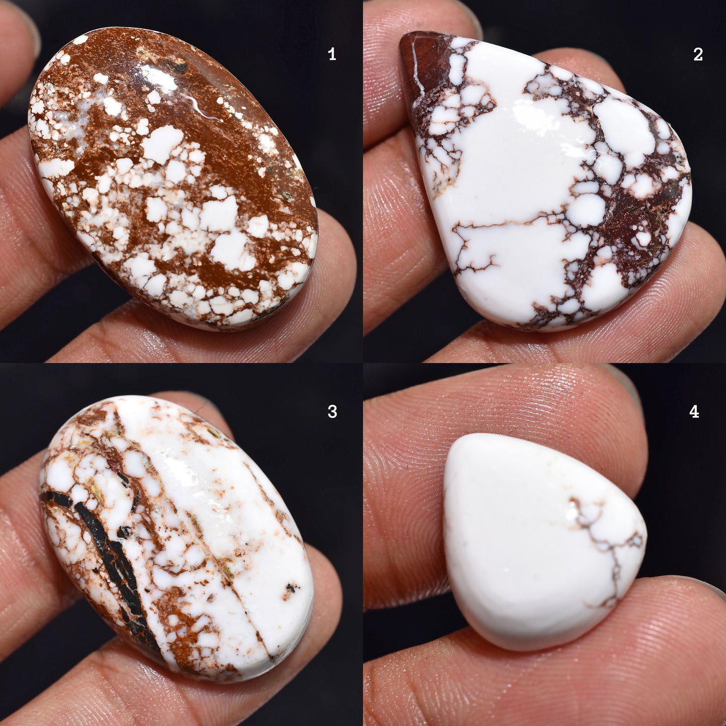 Amazing Quality Wild Horse Cabs - Oval & Pear Shaped Smooth Polished Stones for Pendants