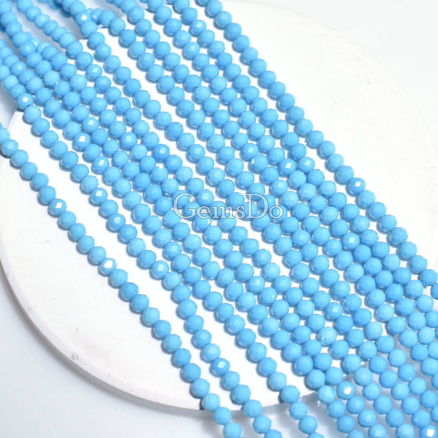 Natural Sky Hessonite Garnet Faceted Beads | 3mm Micro Round Cut Gemstone Strand