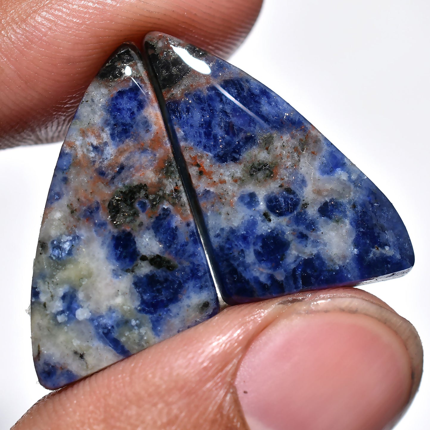 Natural Blue Sodalite Gemstone Pair – Semi-Precious Earrings for Jewelry Making