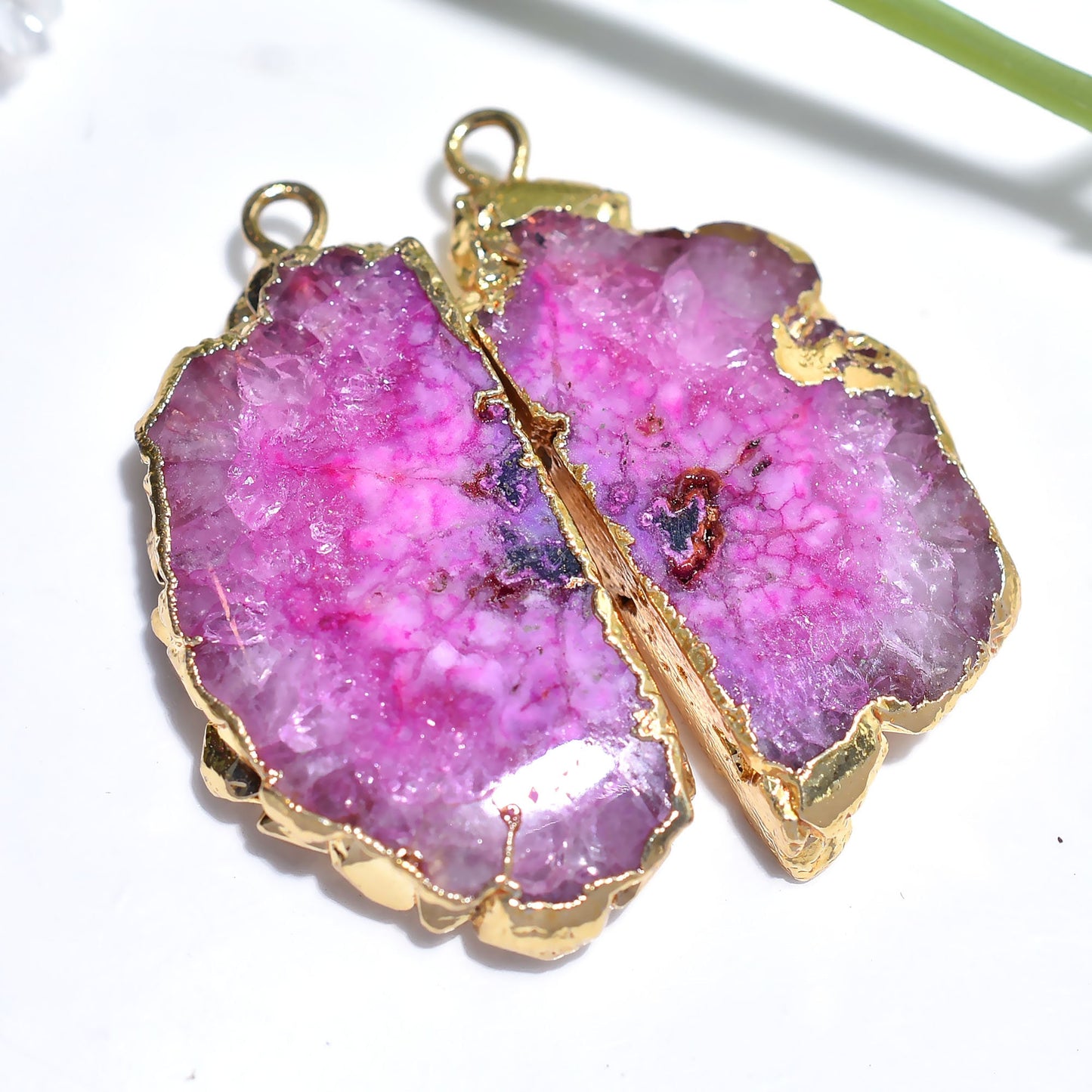 Beautiful Solar Quartz Pair in Gold Electroplated | DIY Earrings Jewelry Set, Gemstone Earrings for Women