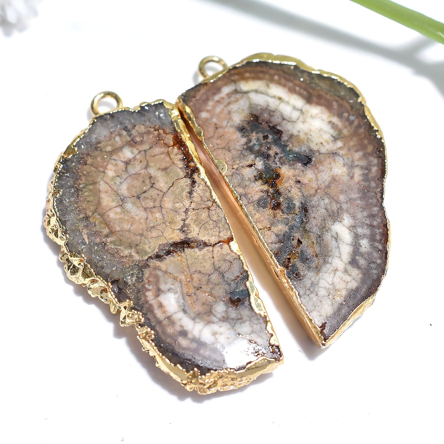Beautiful Solar Quartz Pair in Gold Electroplated | DIY Earrings Jewelry Set, Gemstone Earrings for Women