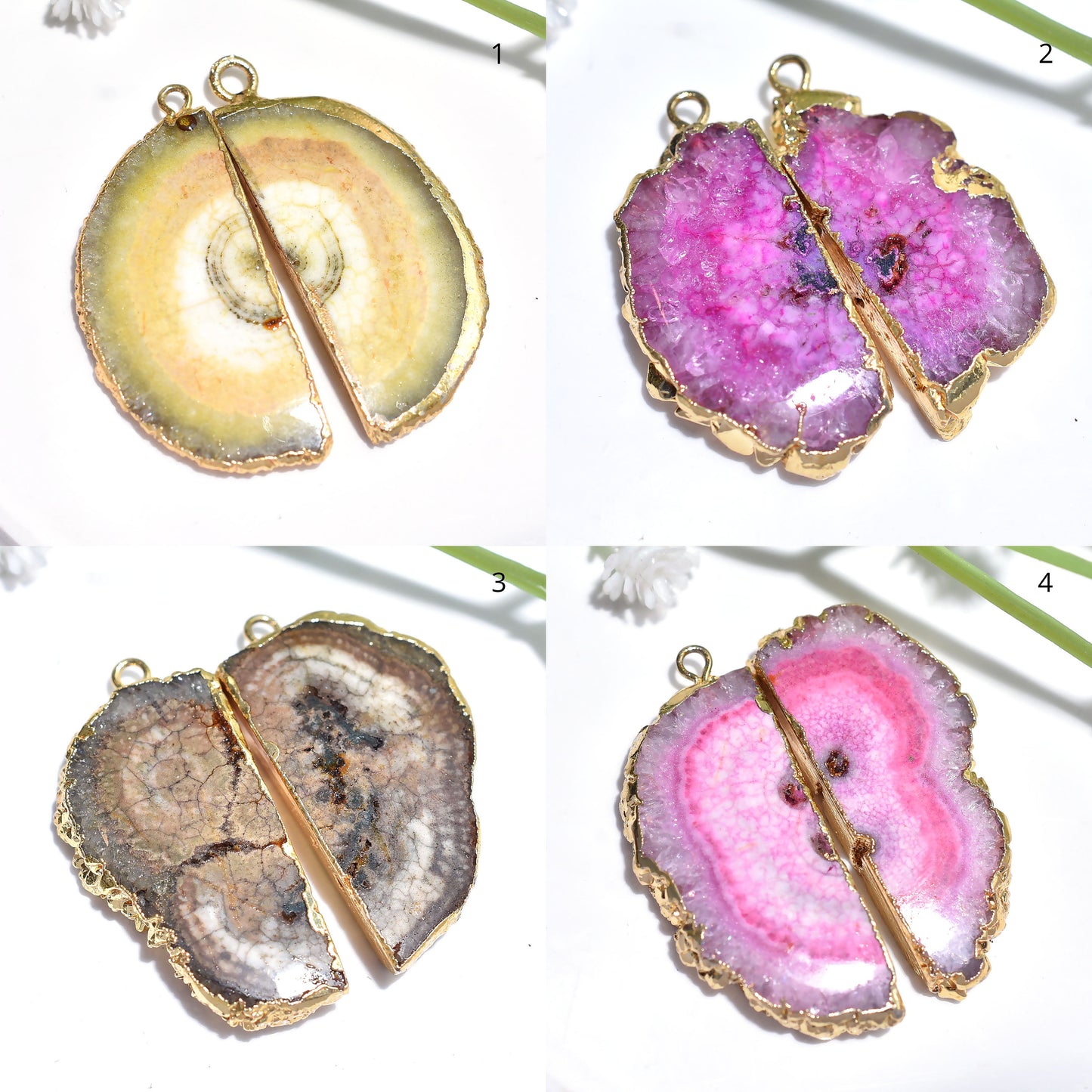Beautiful Solar Quartz Pair in Gold Electroplated | DIY Earrings Jewelry Set, Gemstone Earrings for Women