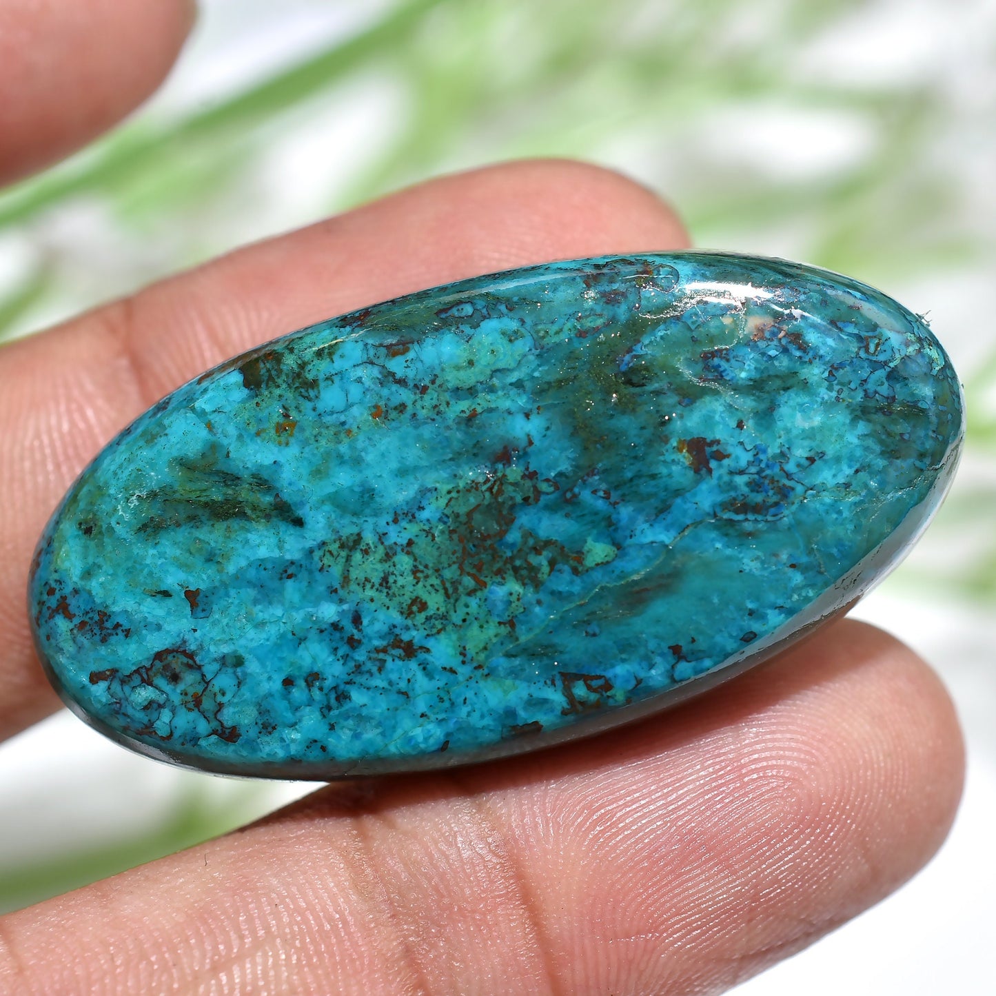 Azurite Oval Shattuckite Cabochons | 100% Natural Azurite Gemstone for Pendants