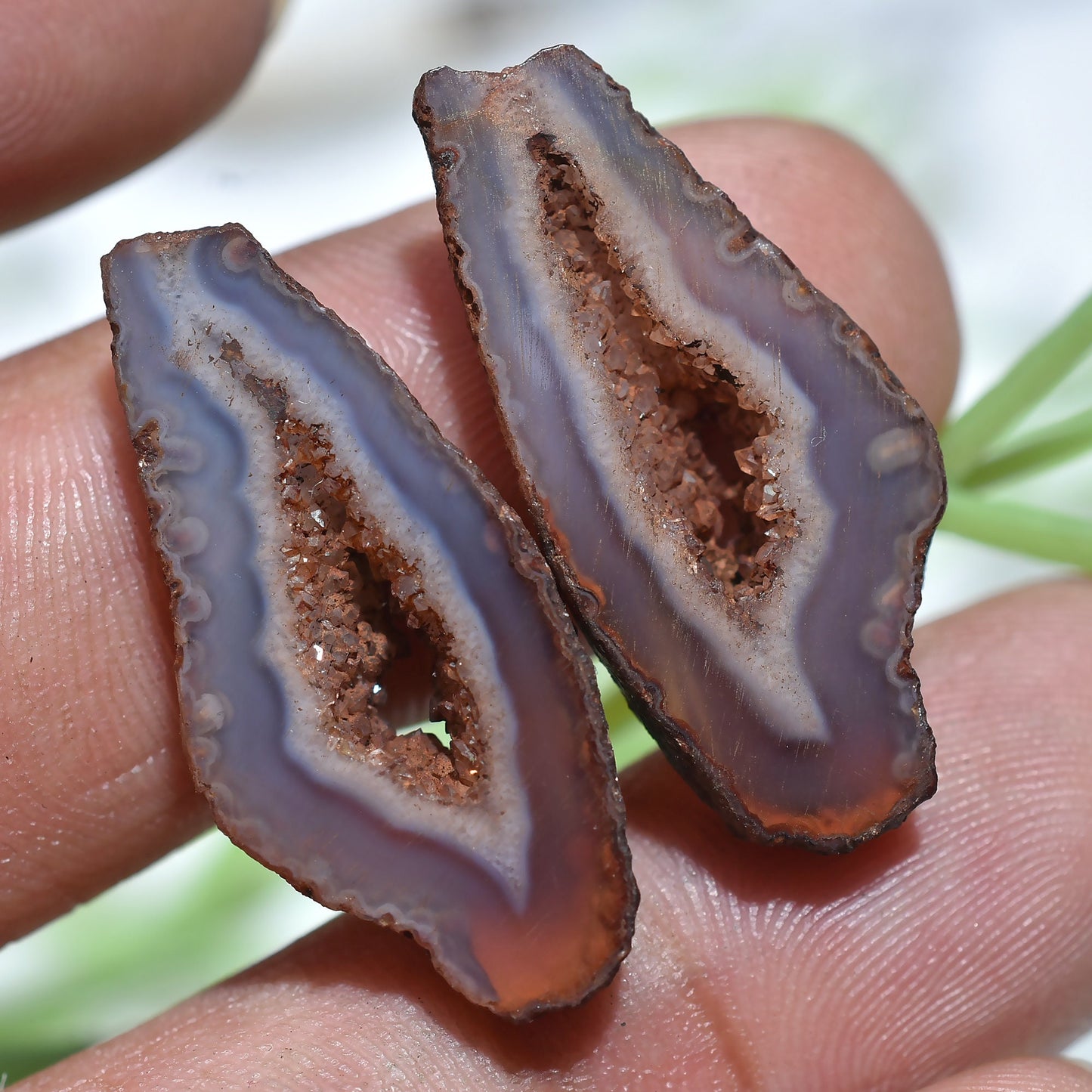 Brown Druzy Geode Agate Pair - Fancy Shape Window Druzy Earring Pair, Designer Agate Slice Stone Pair, Women's Earrings DIY Jewelry Making