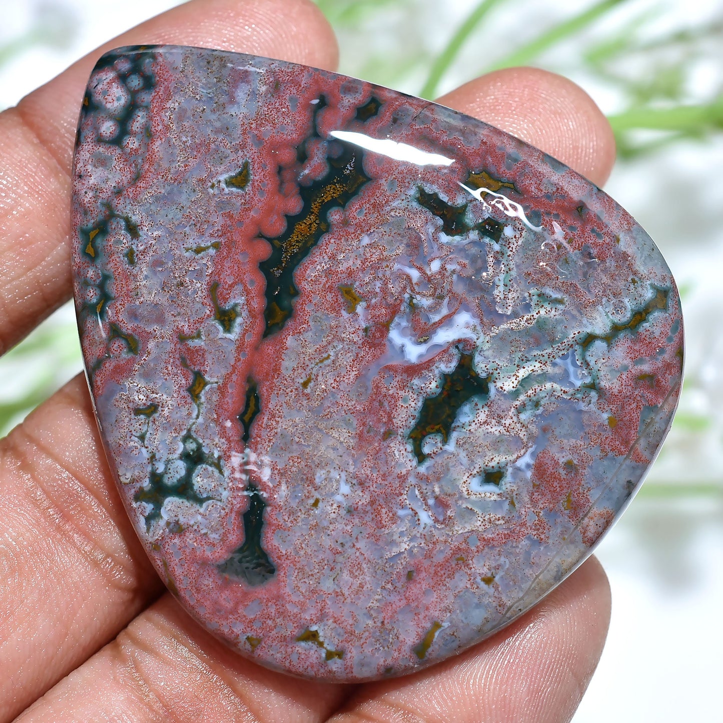 Rare Ocean Jasper Gemstone - Mixed Shape Polished Flat Back Cabs