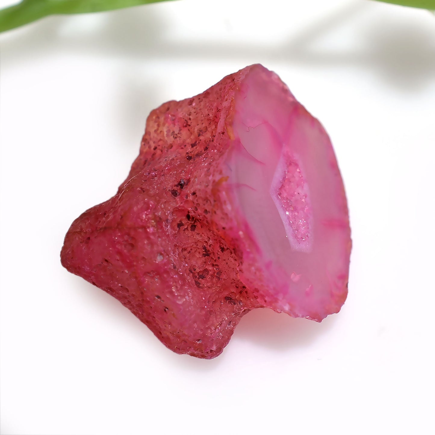 Unique Window Druzy Cabochon – Dyed Agate Fancy Shaped Crystal Slice for Pendants