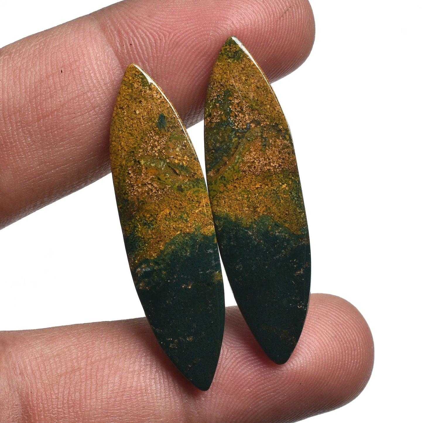 Marquise Bloodstone Pair for Earrings - Pear Bloodstone Pair, Gemstone Matched Pair, Cabochon Matched Pair, Loose Stone For Earring Making
