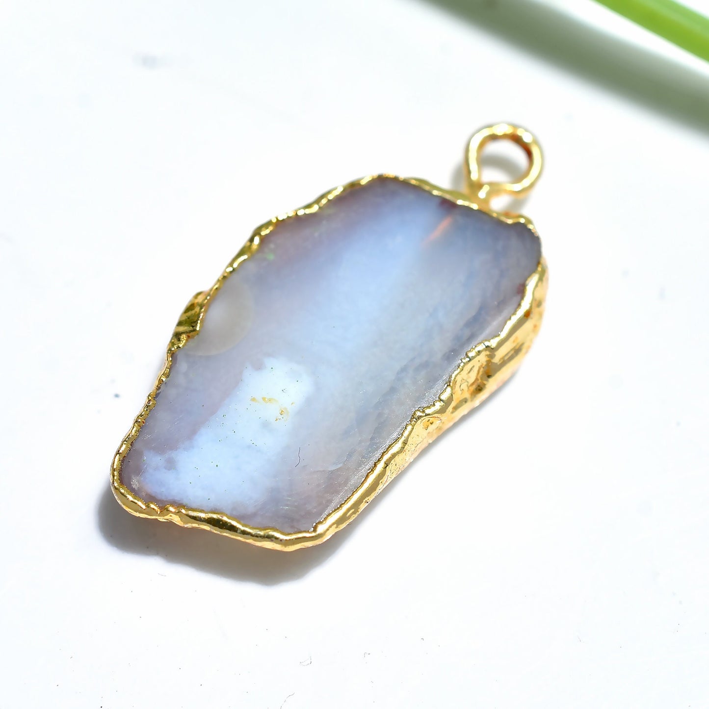 Geode Solar Agate Druzy Pendant - Fancy Bali Window Druzy Gold Electroplated Gemstone for DIY Jewelry