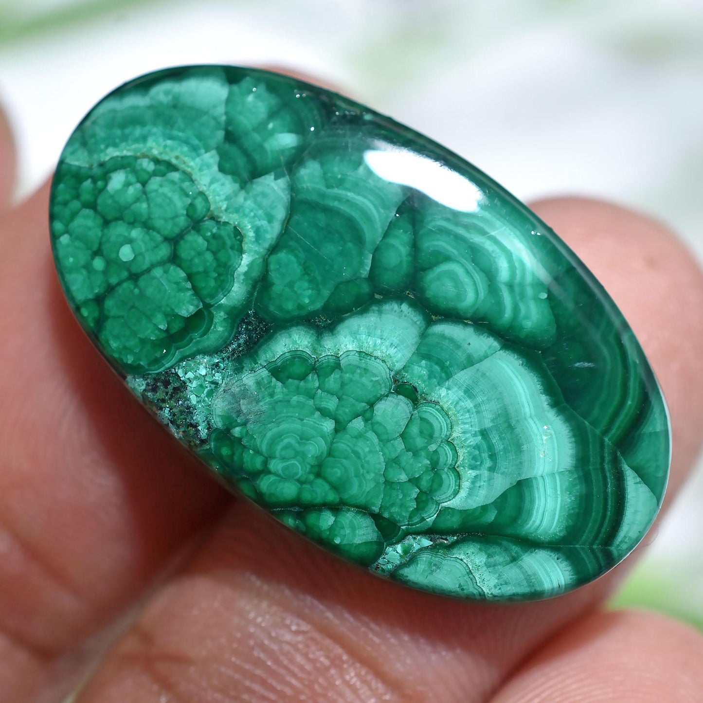 Natural Malachite Cabochon - Loose Green Malachite Smooth Flat Back Crystal