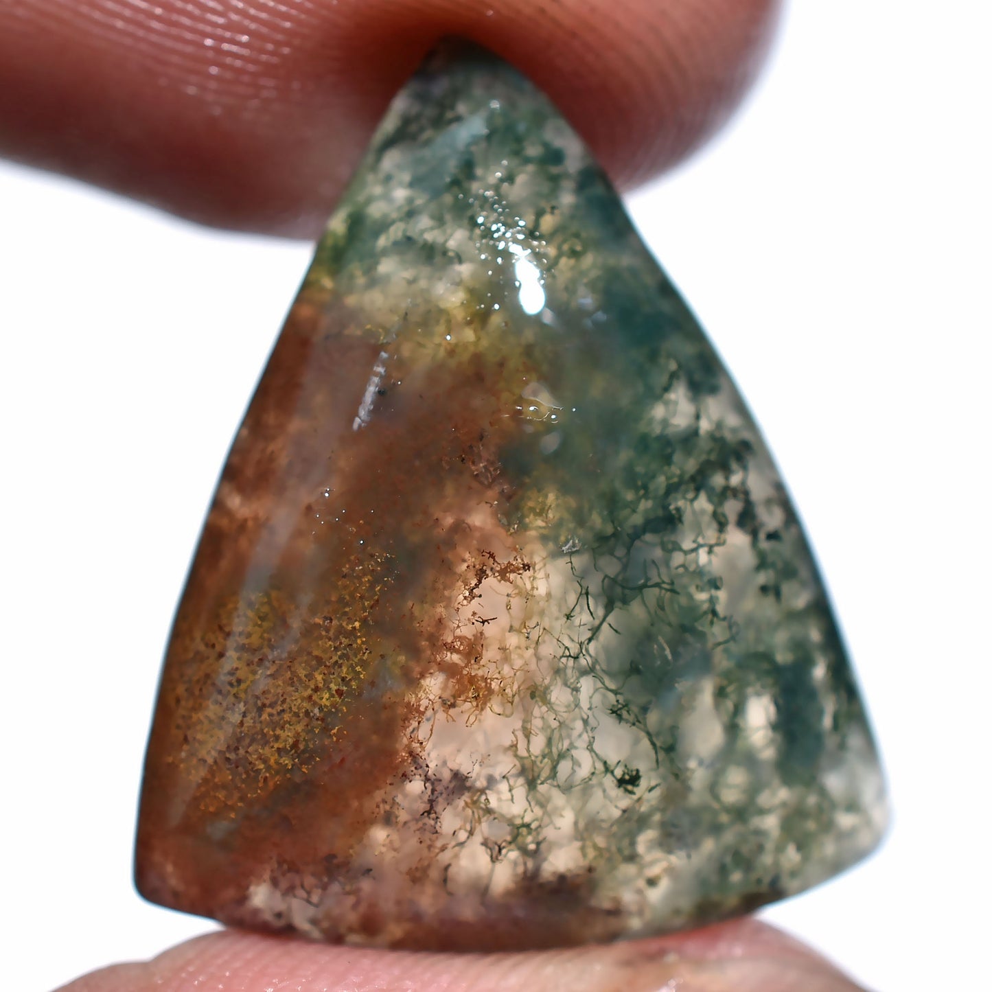 Rare Designer Moss Agate Stone – Scenic Moss Agate Cabochon, Loose Crystal for Jewelry Making