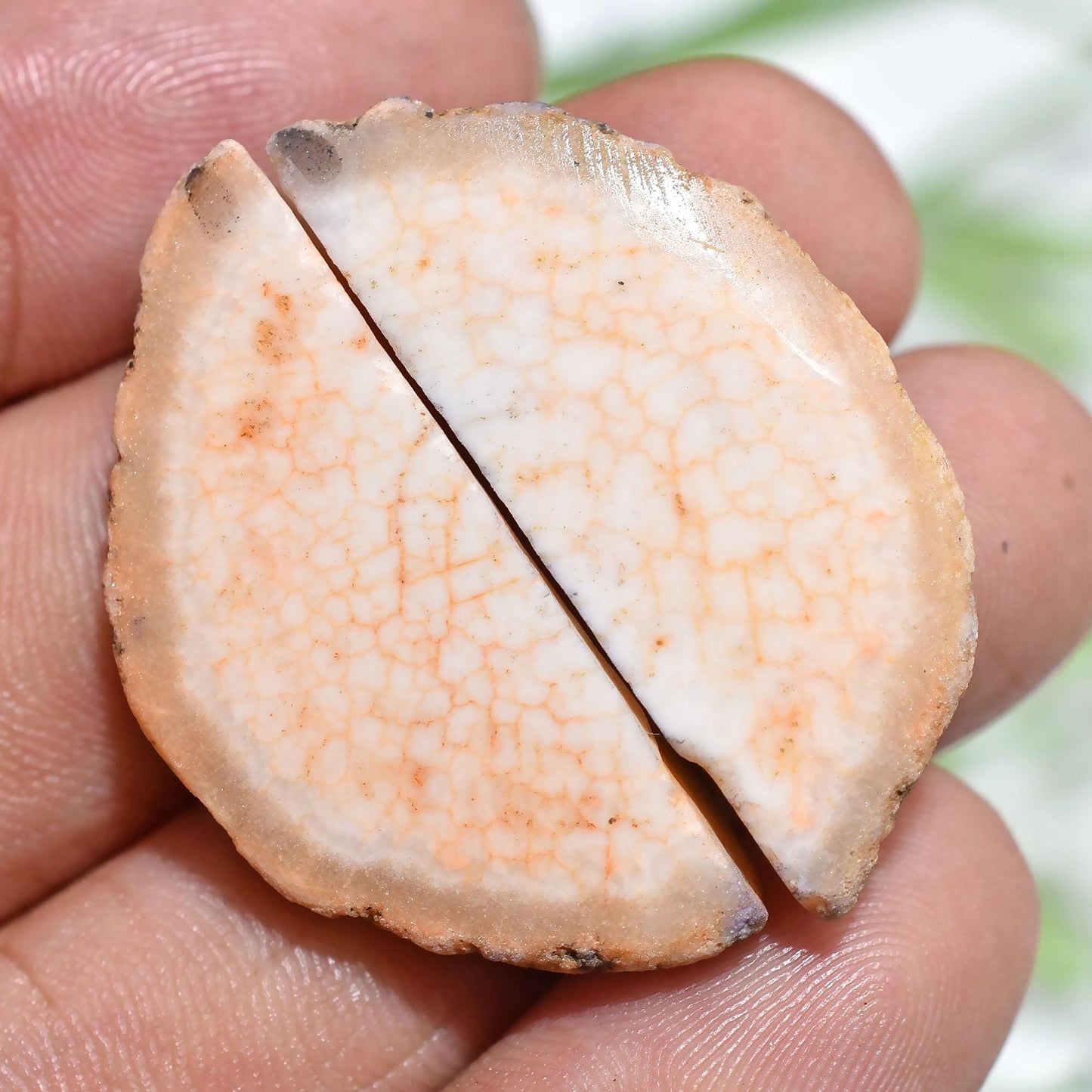 Matching Solar Quartz Pair – White Crystal Cabochon, Fancy Shape for Dangle Earrings & DIY Jewelry