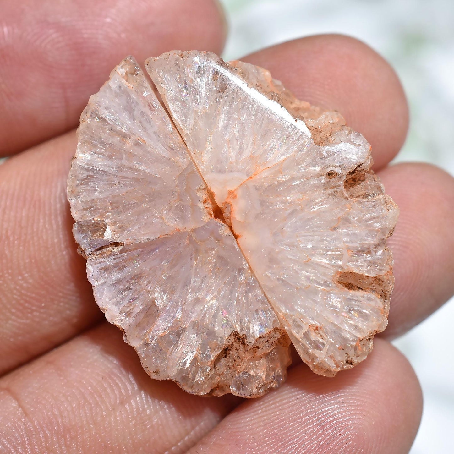 Matching Solar Quartz Pair – White Crystal Cabochon, Fancy Shape for Dangle Earrings & DIY Jewelry