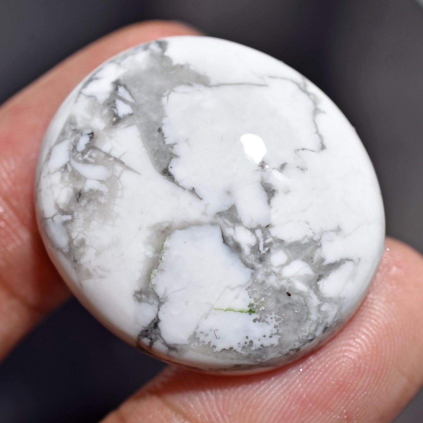High Quality Howlite Cabochons - Oval Shaped Smooth Flat Back Crystals for Pendant Making