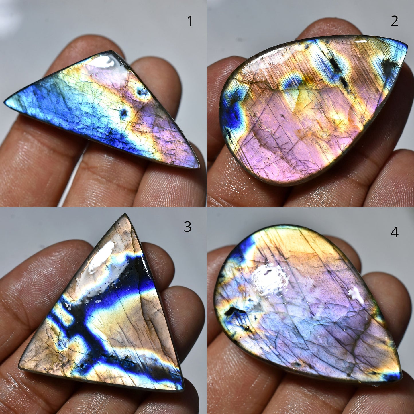 AAA Quality Purple Labradorite Cabochon – Unique Pear Gemstone, Spectrolite Healing Crystal
