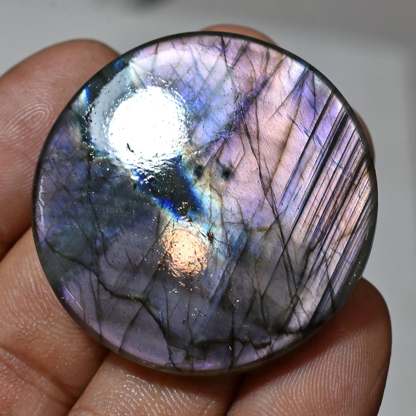Natural Labradorite Cabochon - Mixed Shaped Spectrolite Rainbow Fire, Purple Flash Labradorite, Smooth Crystal
