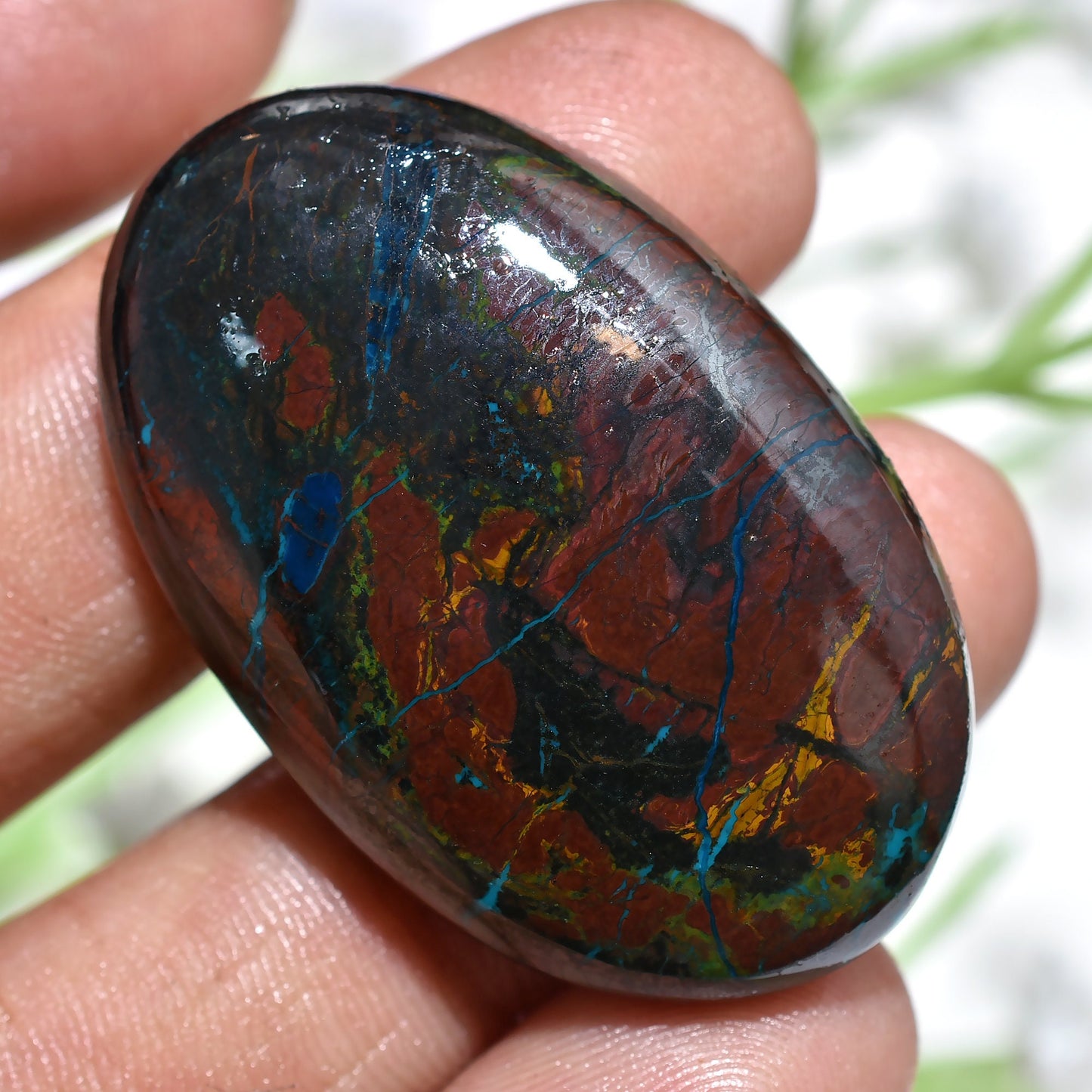Top Quality Oval-shaped Shattuckite Loose Gemstone - Azurite Healing Crystal