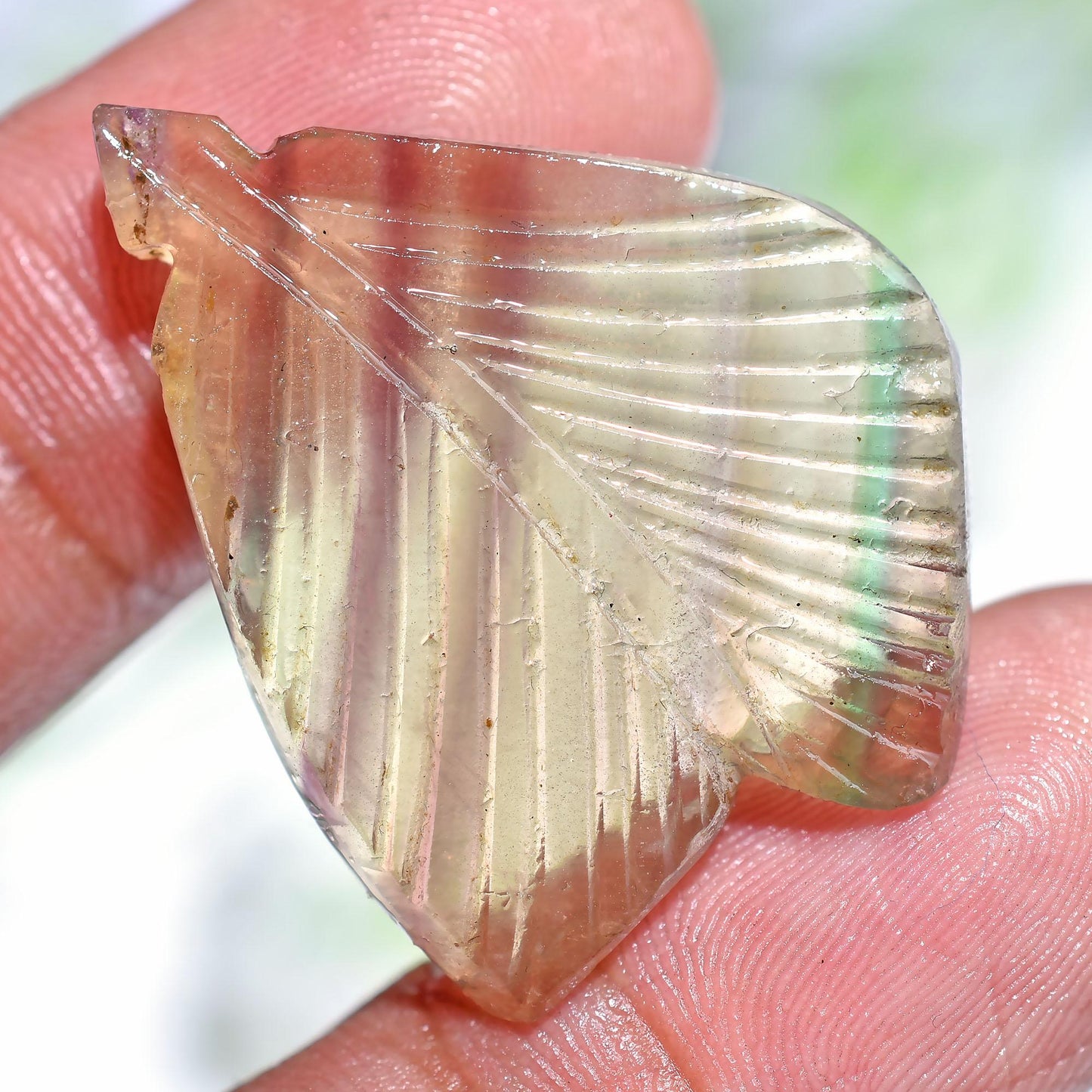 Beautiful Fluorite Leaf Crystal – Carved Tree Leaf Shape for Jewelry & Decor